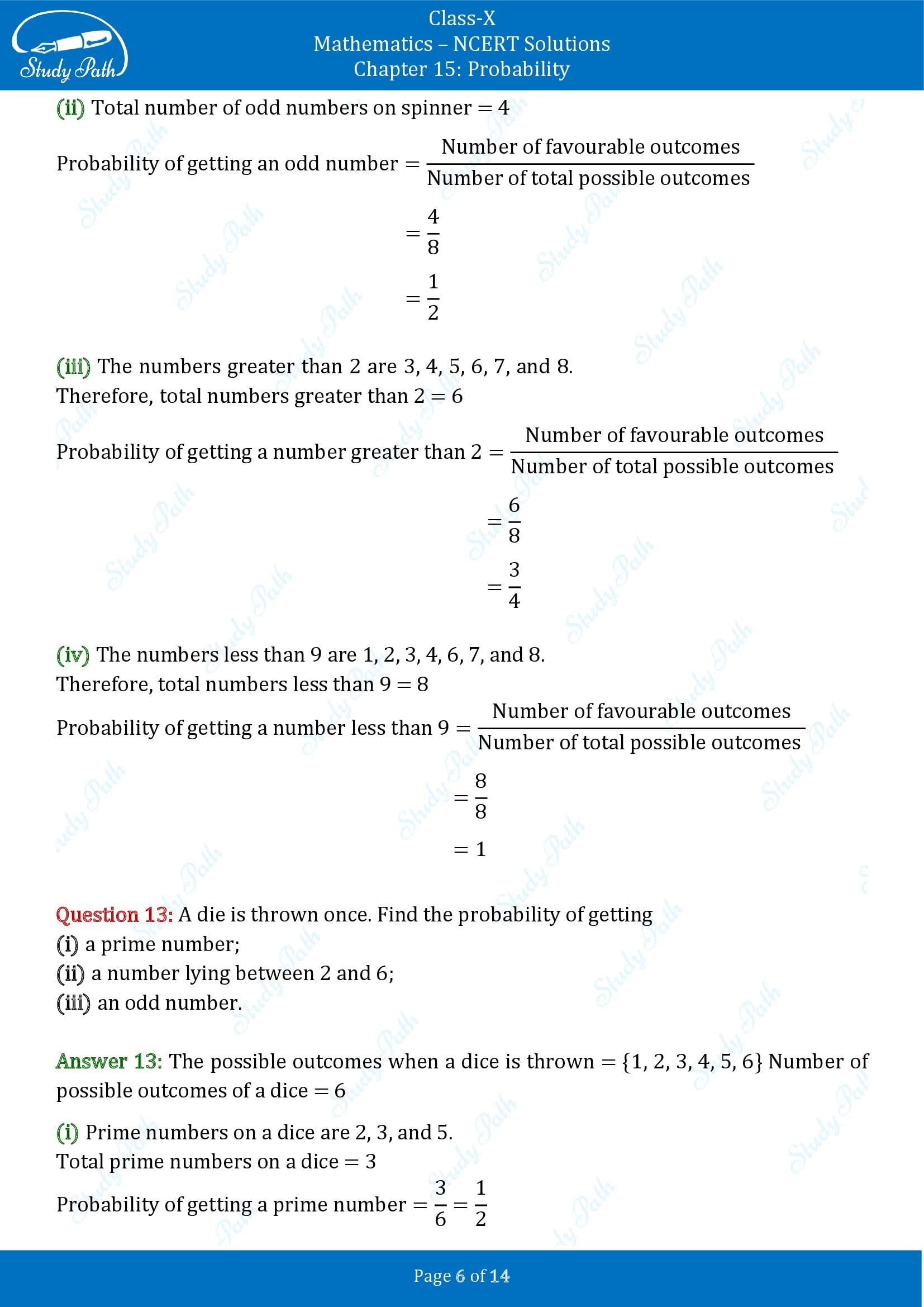 NCERT Solutions for Class 10 Maths Chapter 15 Probability Exercise 15.1 00006