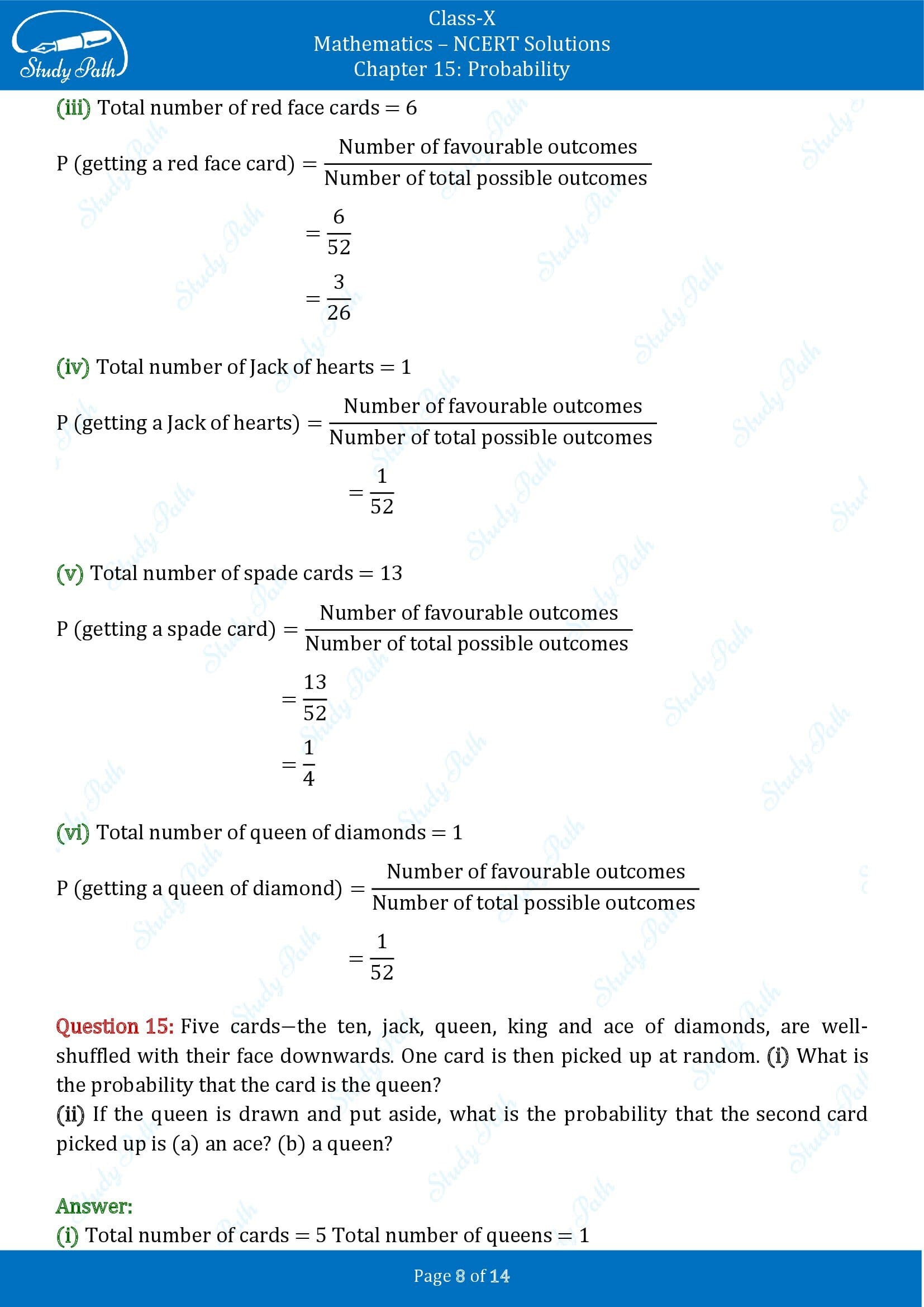 NCERT Solutions for Class 10 Maths Chapter 15 Probability Exercise 15.1 00008
