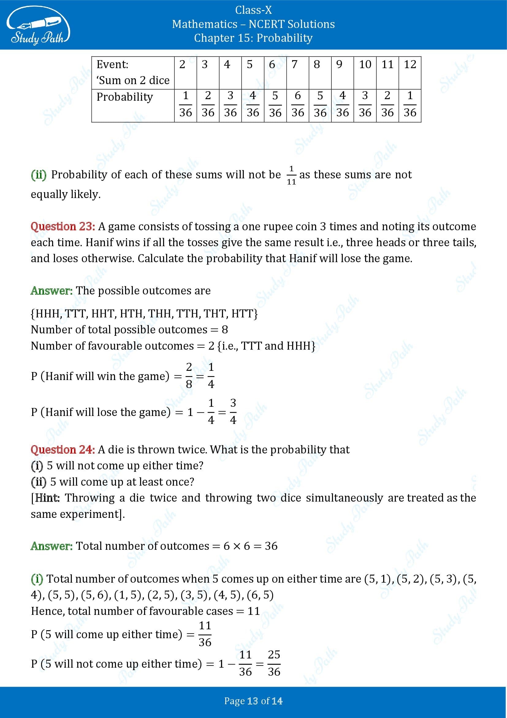 NCERT Solutions for Class 10 Maths Chapter 15 Probability Exercise 15.1 00013