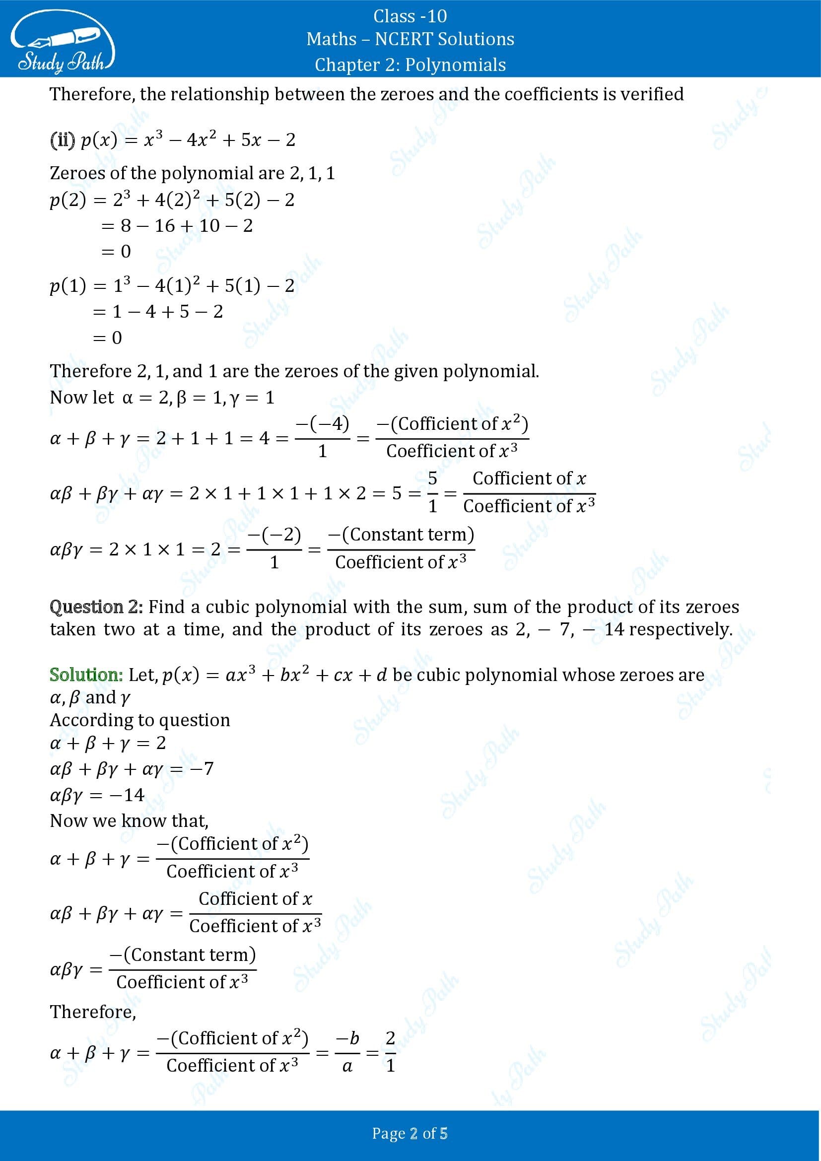 NCERT Solutions for Class 10 Maths Chapter 2 Polynomials Exercise 2.4 00002