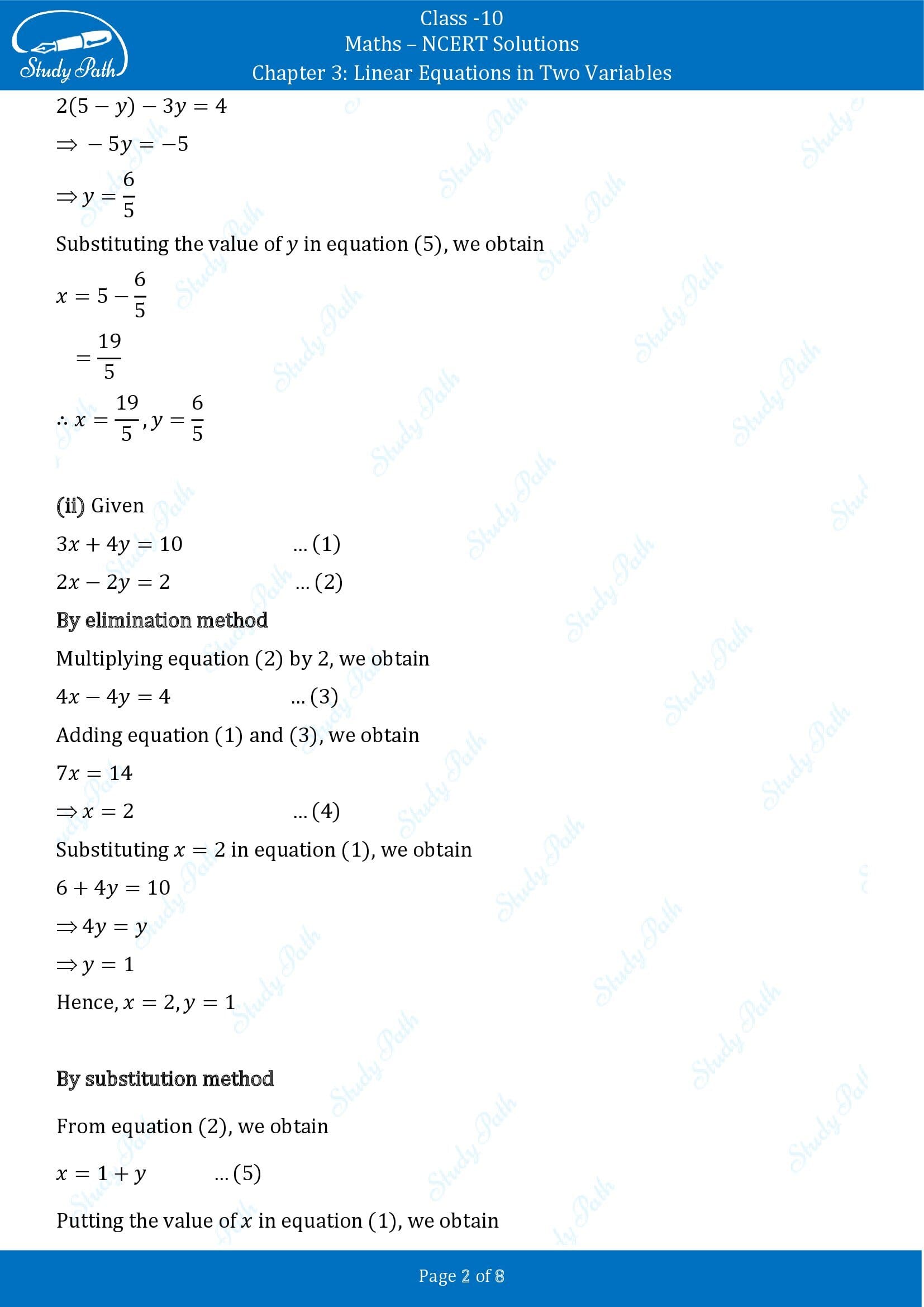 NCERT Solutions for Class 10 Maths Chapter 3 Linear Equations in Two Variables Exercise 3.4 00002