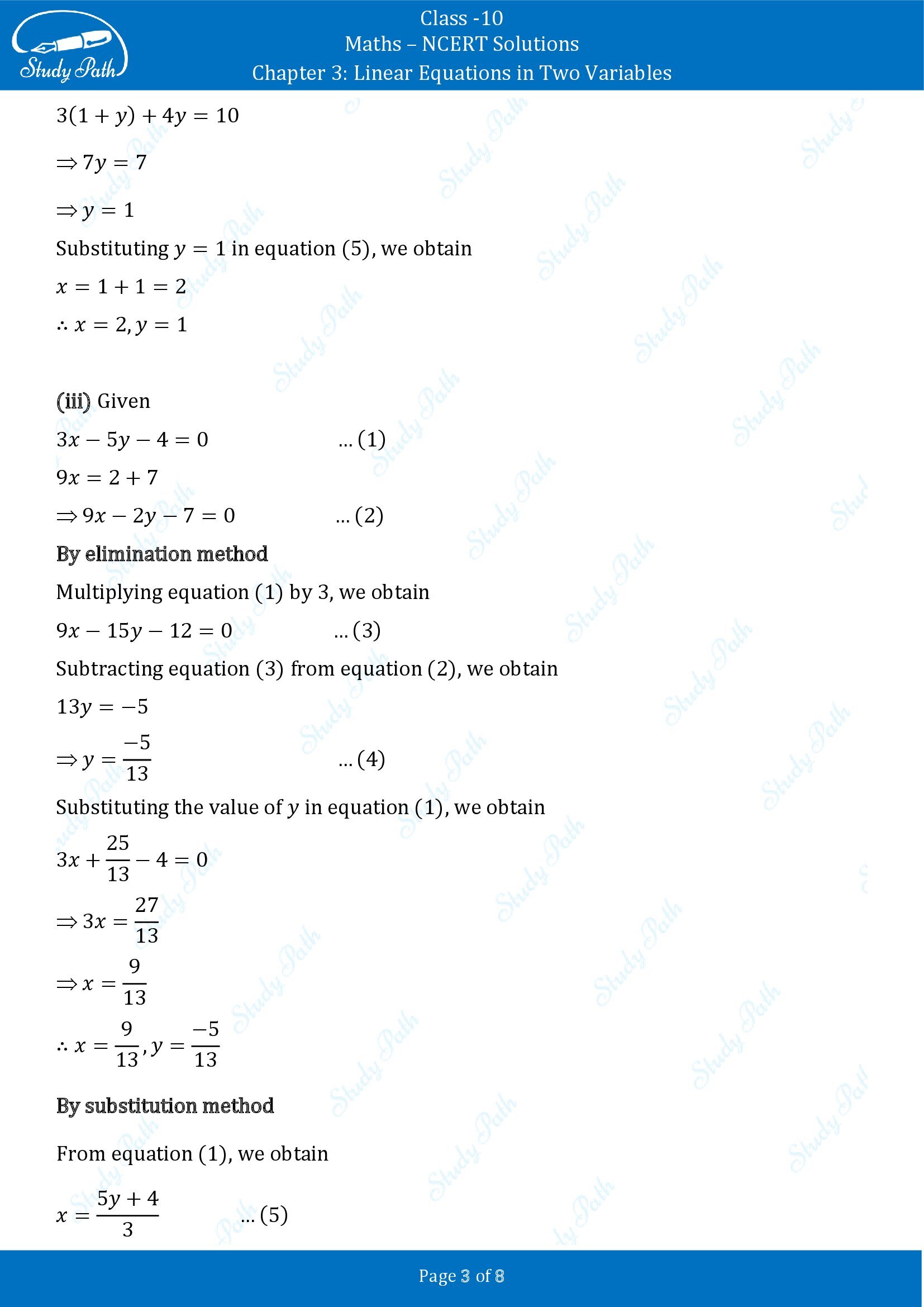 NCERT Solutions for Class 10 Maths Chapter 3 Linear Equations in Two Variables Exercise 3.4 00003