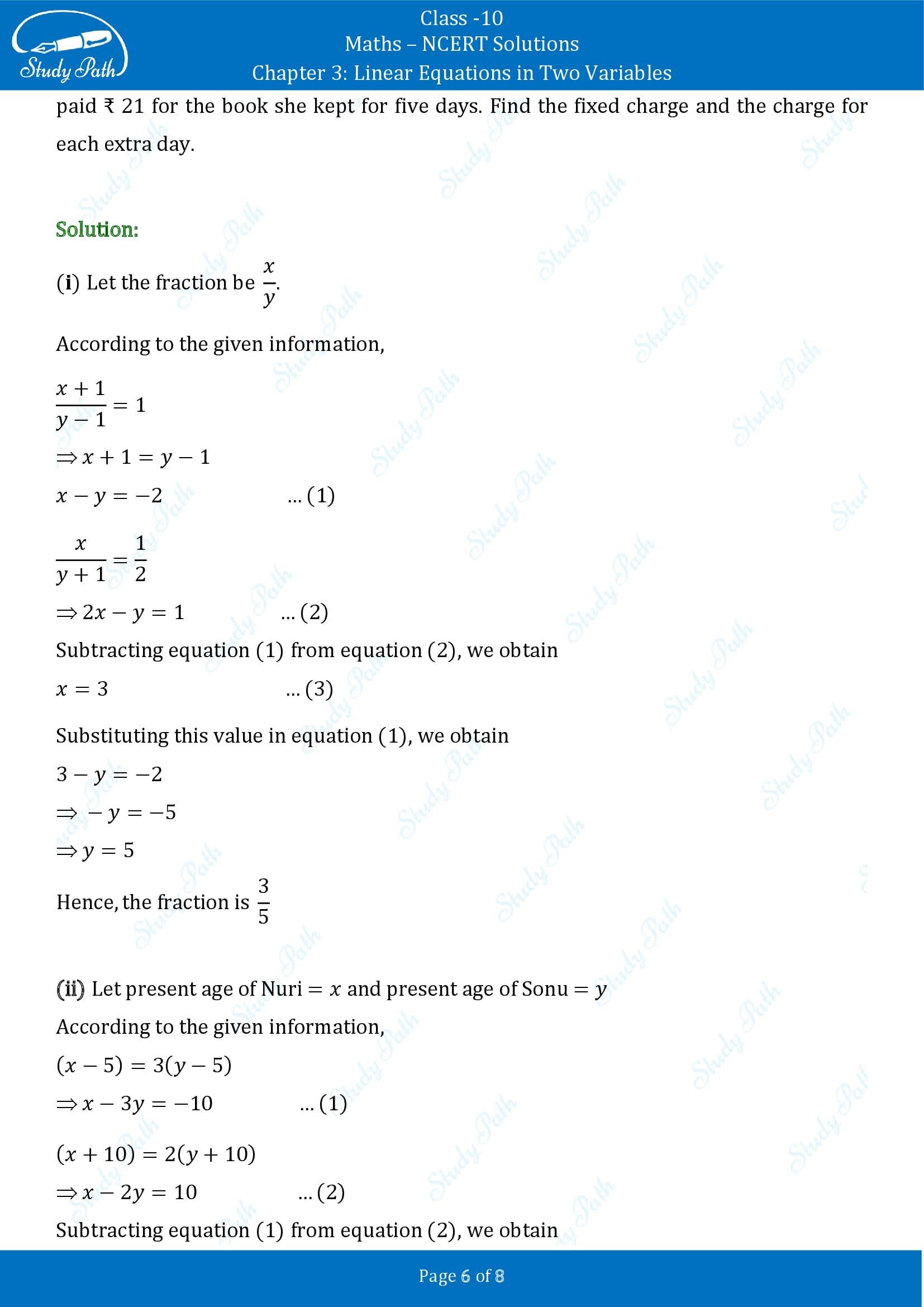 NCERT Solutions for Class 10 Maths Chapter 3 Linear Equations in Two Variables Exercise 3.4 00006