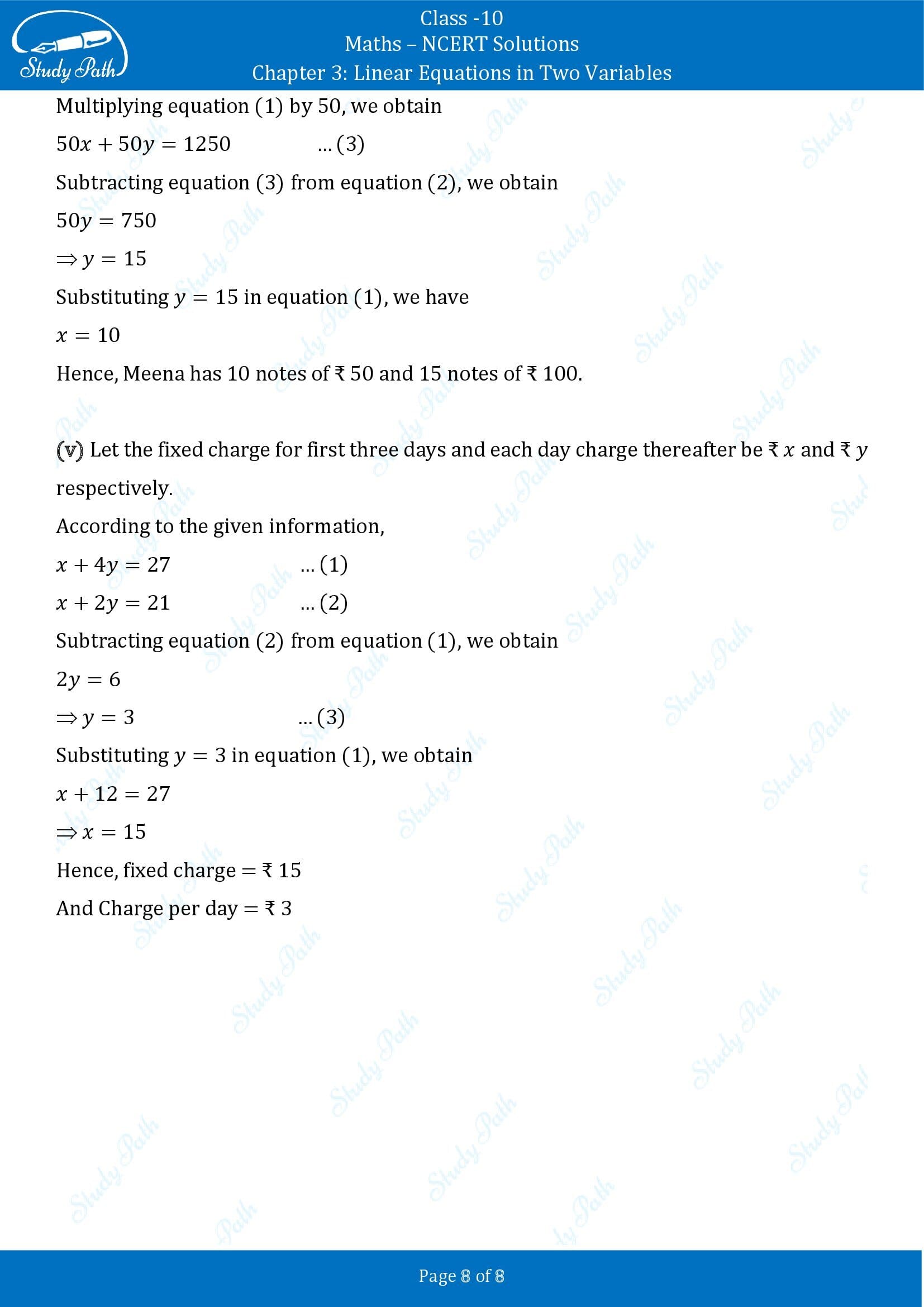 NCERT Solutions for Class 10 Maths Chapter 3 Linear Equations in Two Variables Exercise 3.4 00008