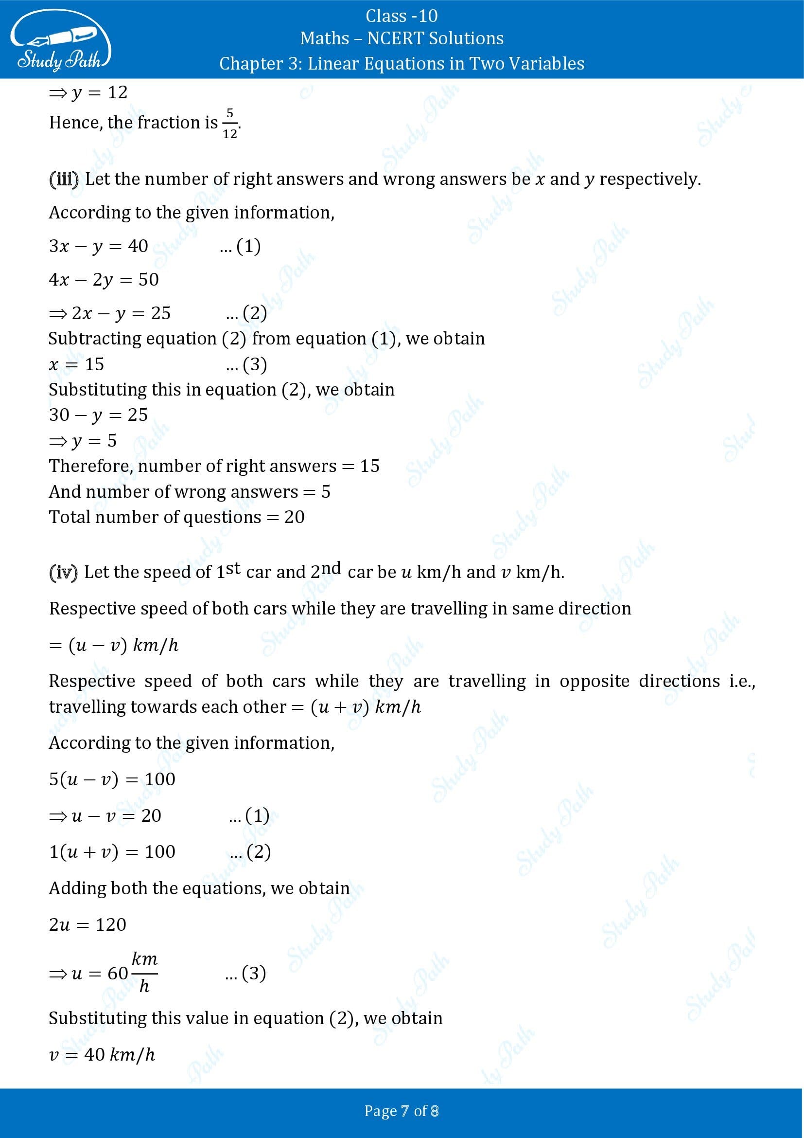 NCERT Solutions for Class 10 Maths Chapter 3 Linear Equations in Two Variables Exercise 3.5 00007