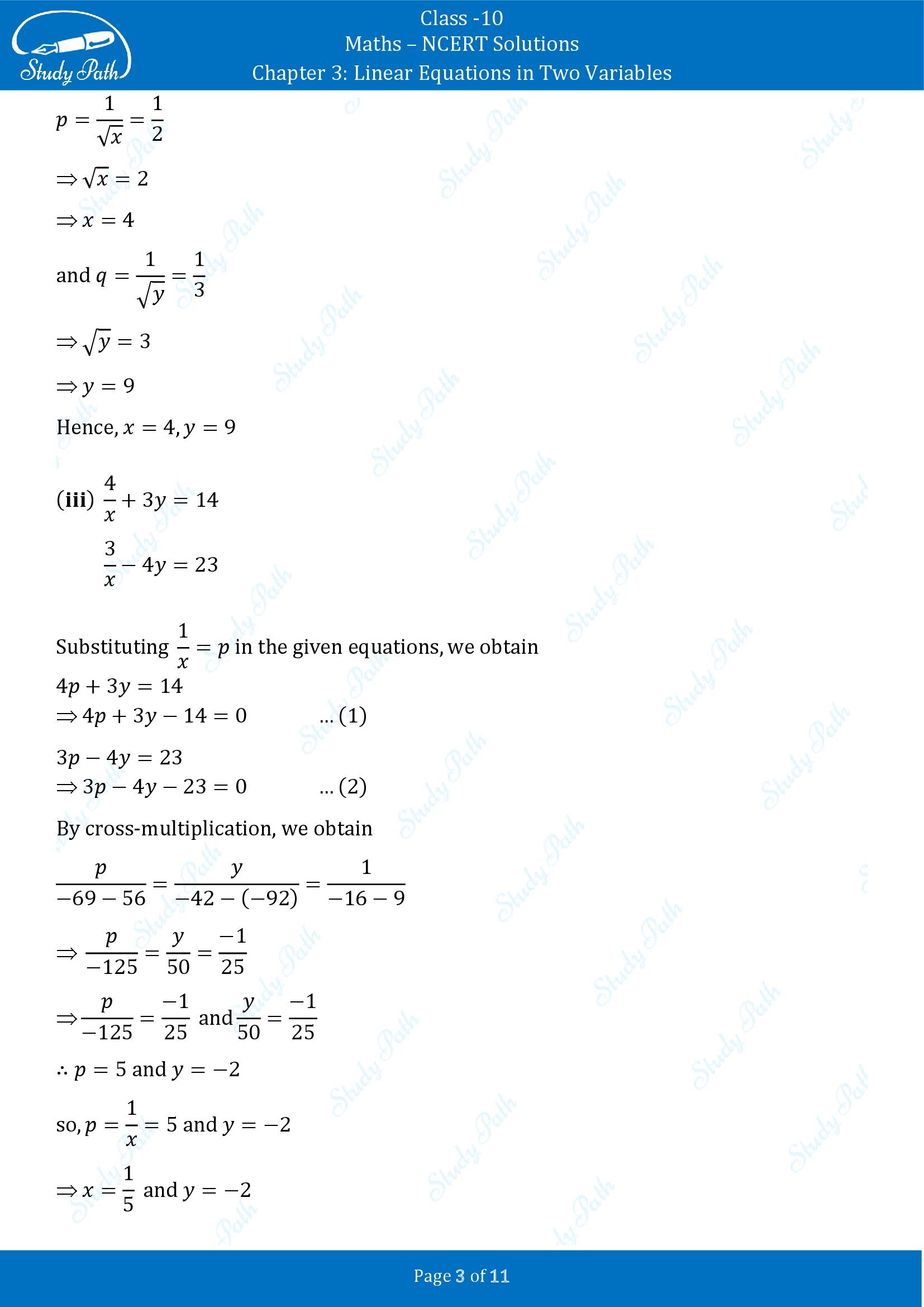 NCERT Solutions for Class 10 Maths Chapter 3 Linear Equations in Two Variables Exercise 3.6 00003