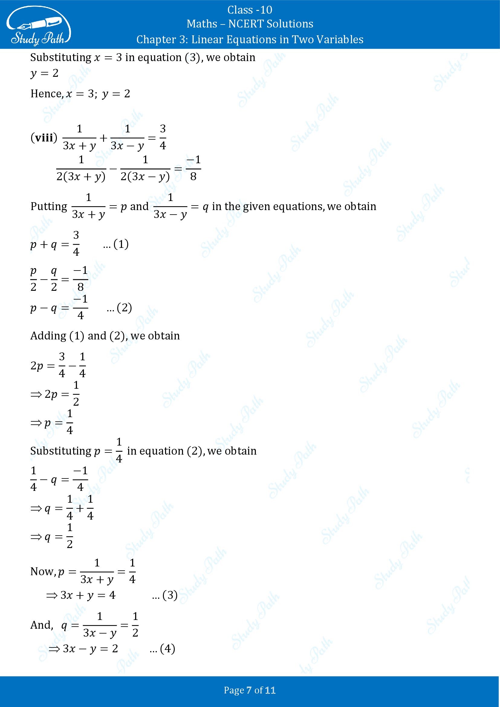 NCERT Solutions for Class 10 Maths Chapter 3 Linear Equations in Two Variables Exercise 3.6 00007