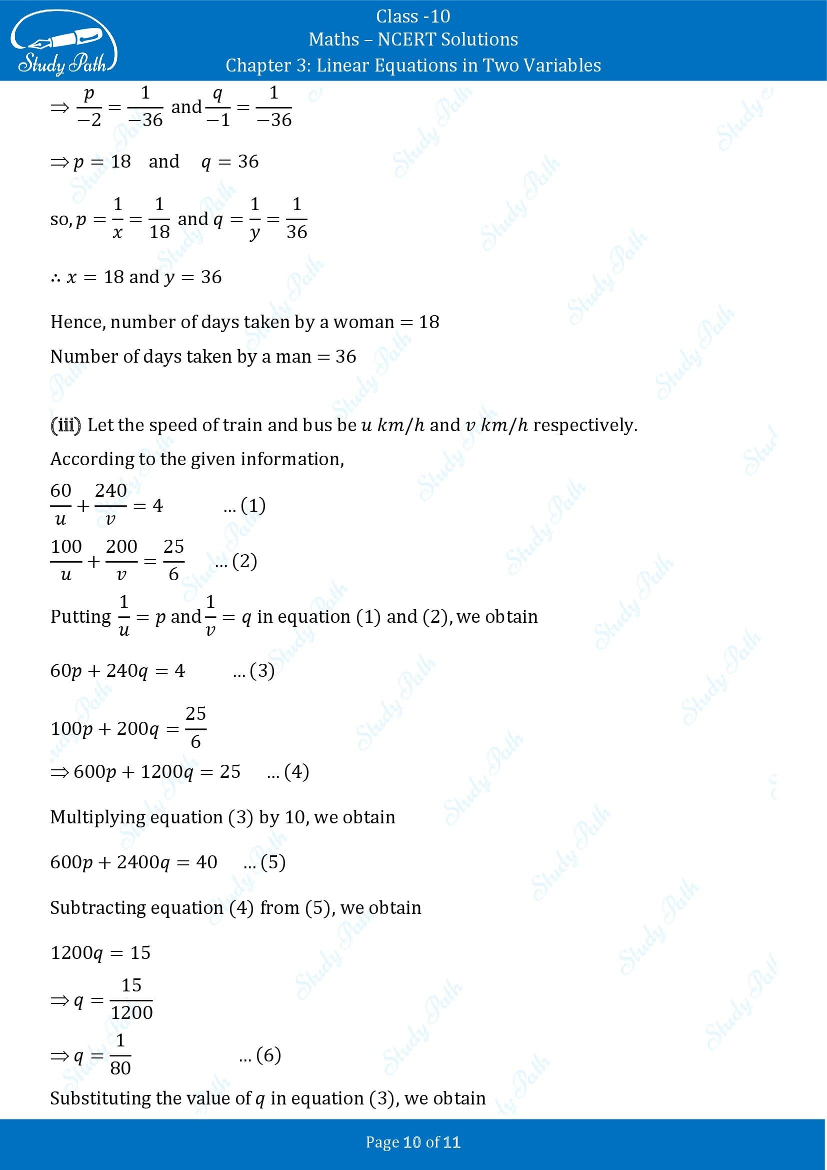 NCERT Solutions for Class 10 Maths Chapter 3 Linear Equations in Two Variables Exercise 3.6 00010