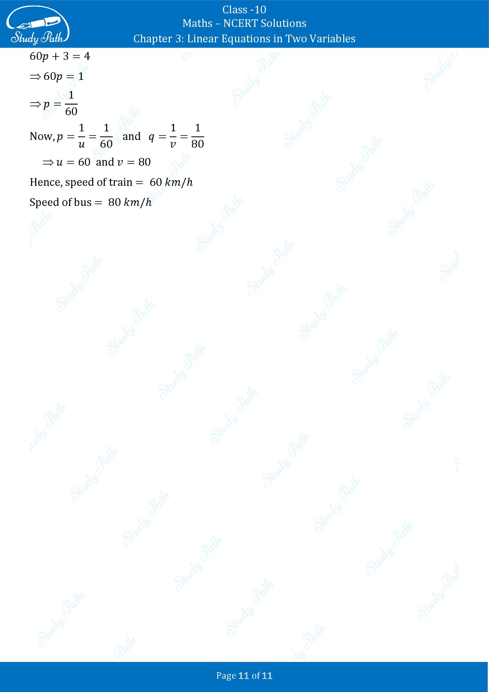 NCERT Solutions for Class 10 Maths Chapter 3 Linear Equations in Two Variables Exercise 3.6 00011