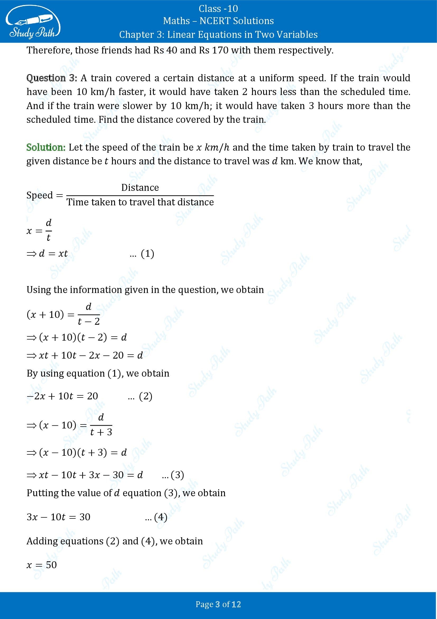 NCERT Solutions for Class 10 Maths Chapter 3 Linear Equations in Two Variables Exercise 3.7 00003