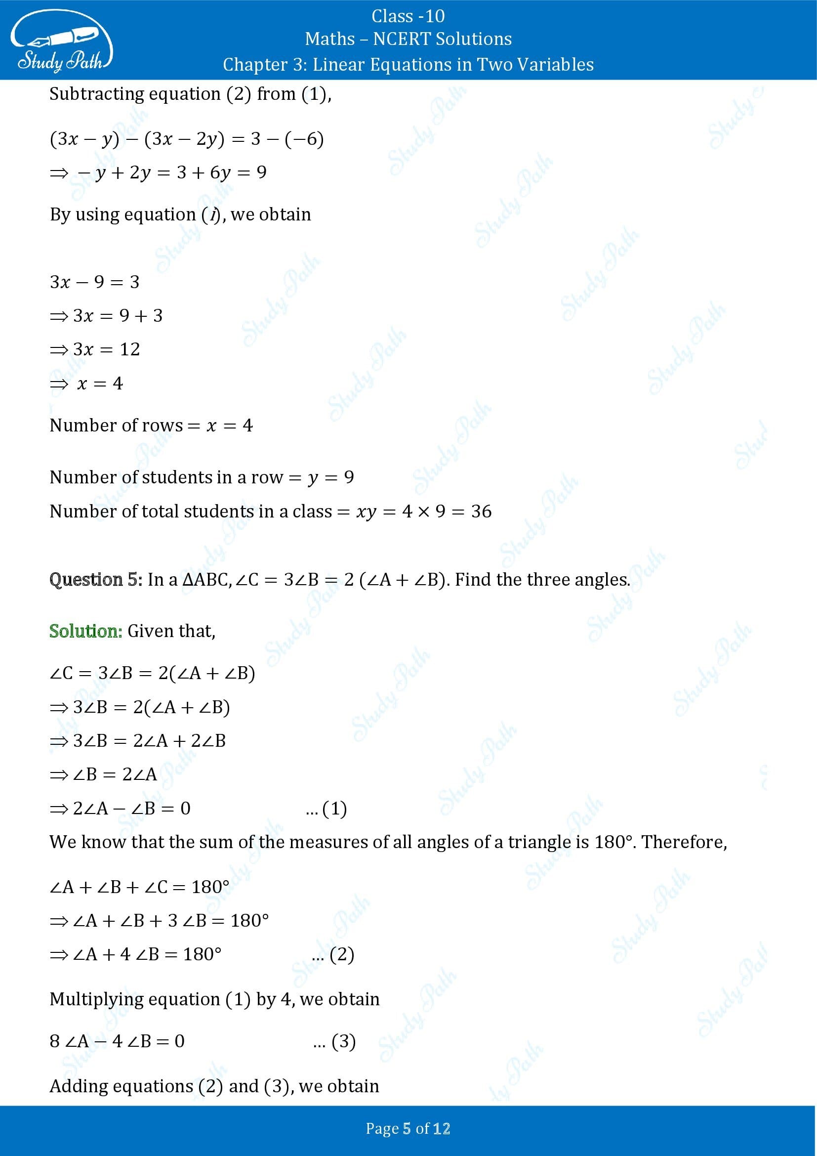 NCERT Solutions for Class 10 Maths Chapter 3 Linear Equations in Two Variables Exercise 3.7 00005
