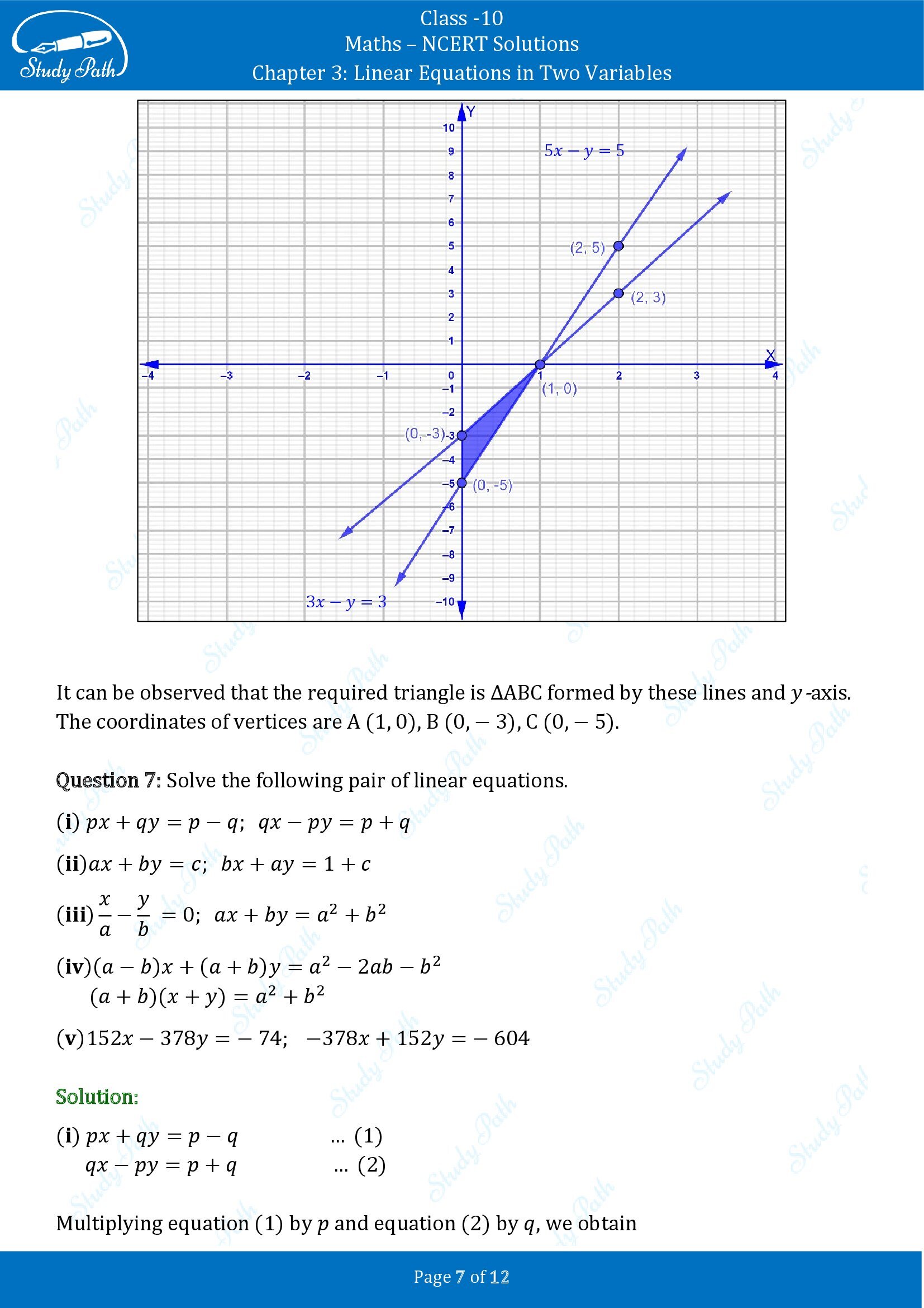 NCERT Solutions for Class 10 Maths Chapter 3 Linear Equations in Two Variables Exercise 3.7 00007