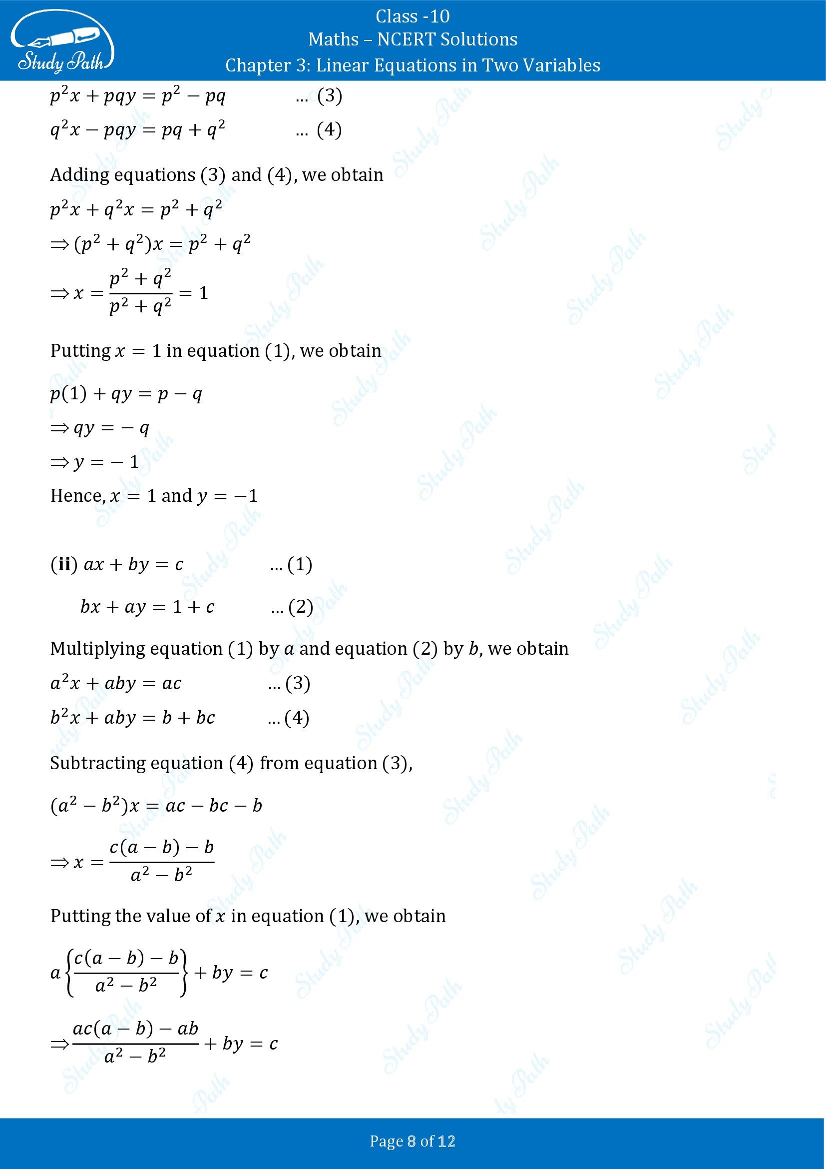 NCERT Solutions for Class 10 Maths Chapter 3 Linear Equations in Two Variables Exercise 3.7 00008