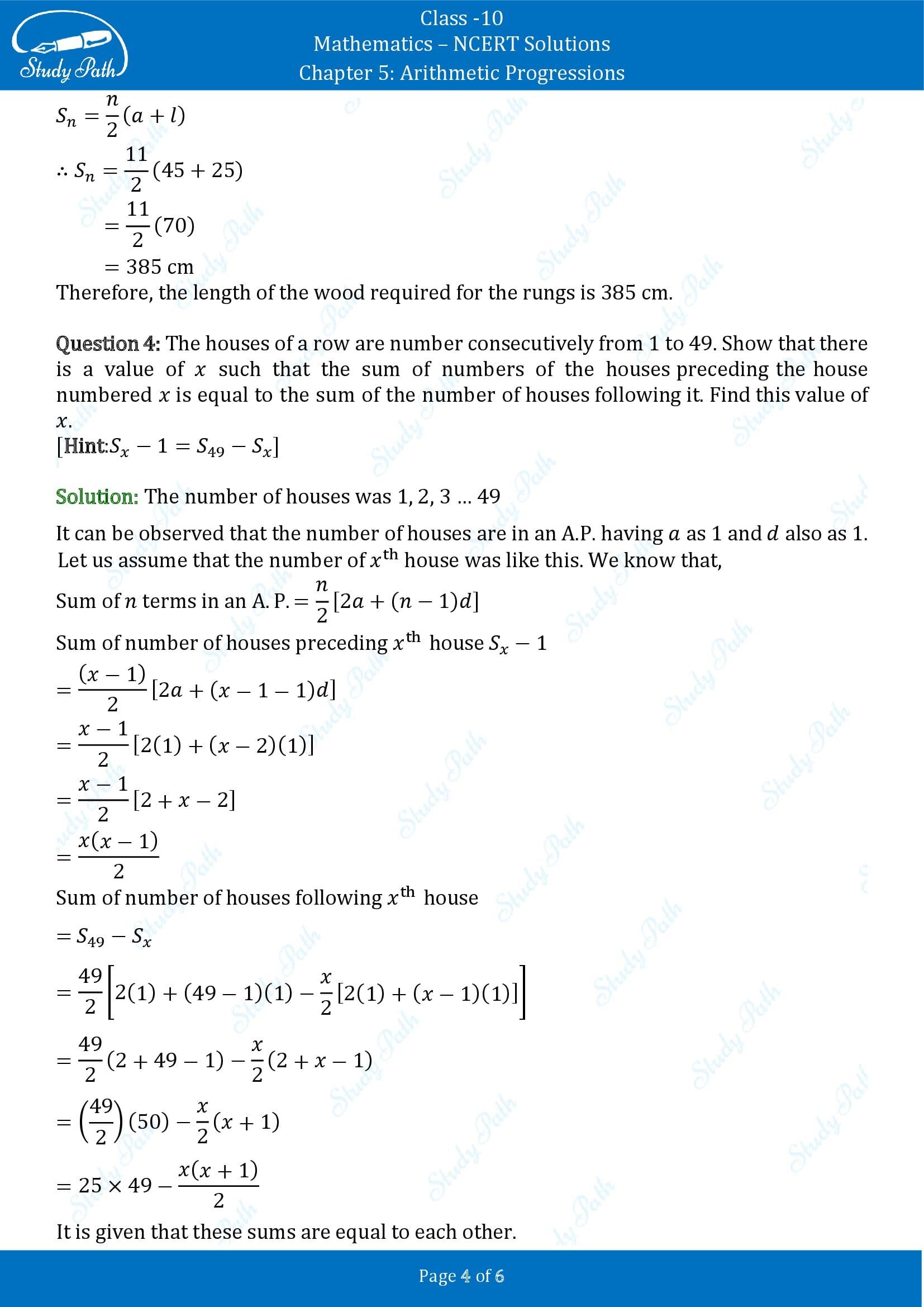 NCERT Solutions for Class 10 Maths Chapter 5 Arithmetic Progressions Exercise 5.4 00004