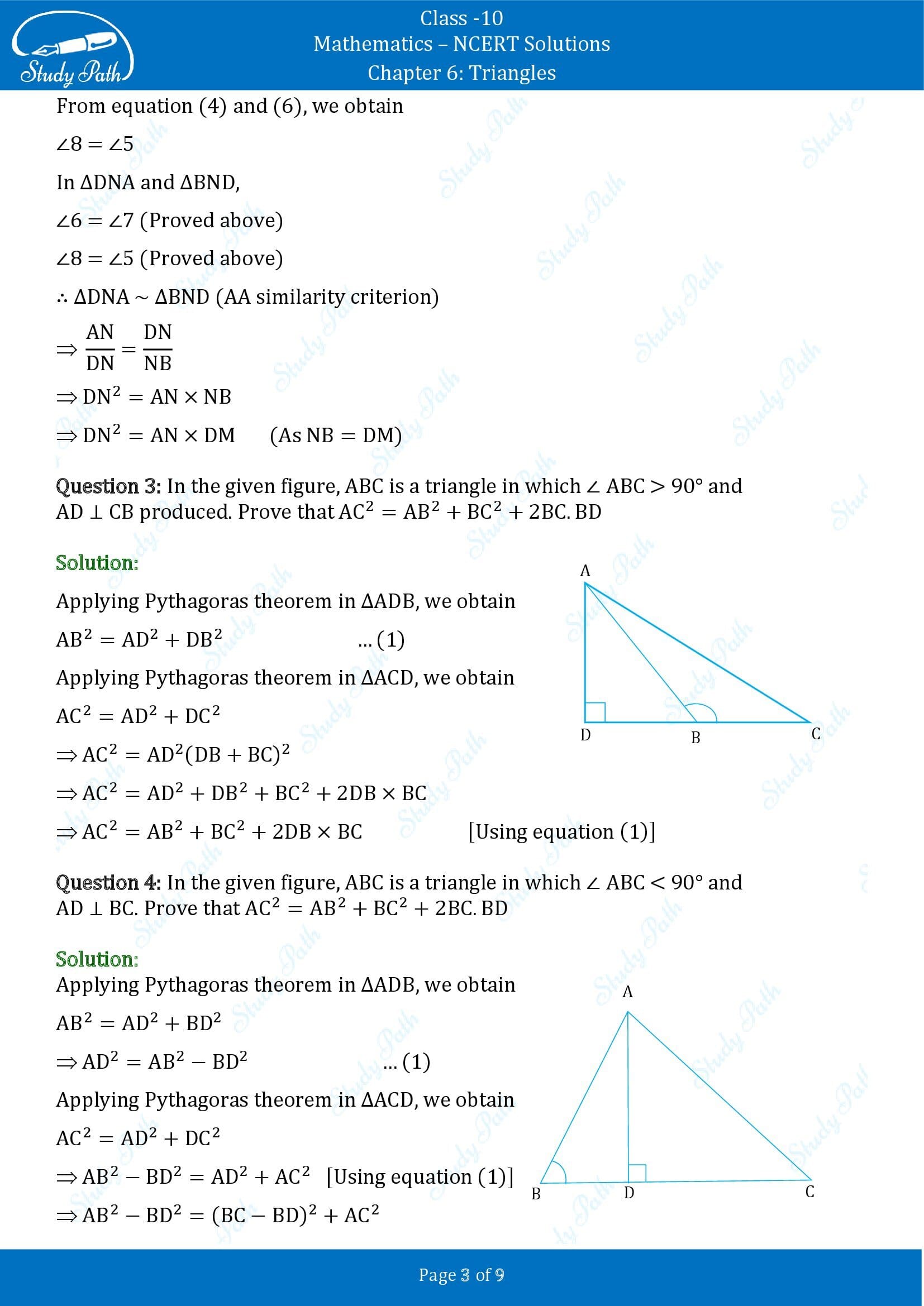 NCERT Solutions for Class 10 Maths Chapter 6 Triangles Exercise 6.6 00003