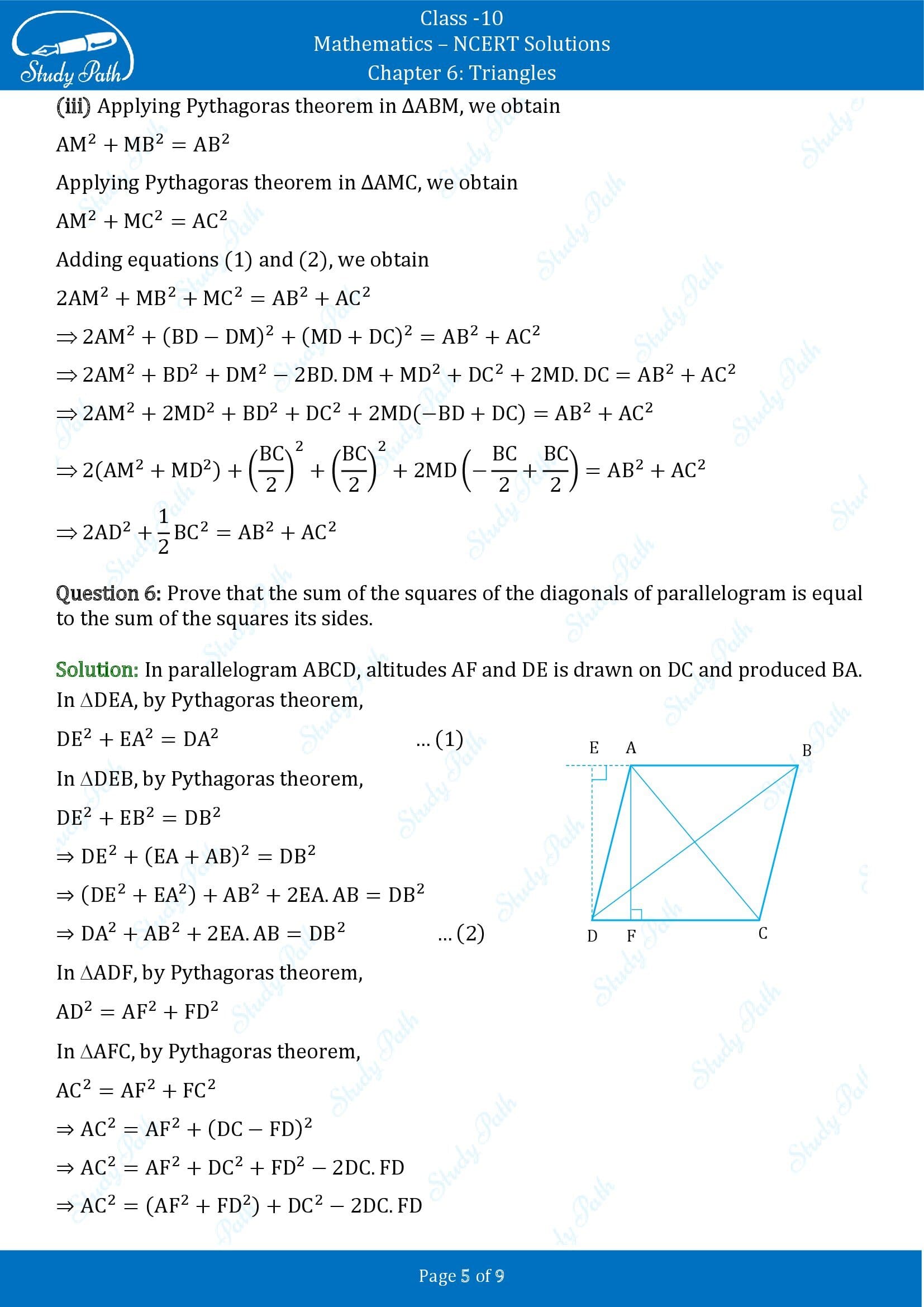 NCERT Solutions for Class 10 Maths Chapter 6 Triangles Exercise 6.6 00005