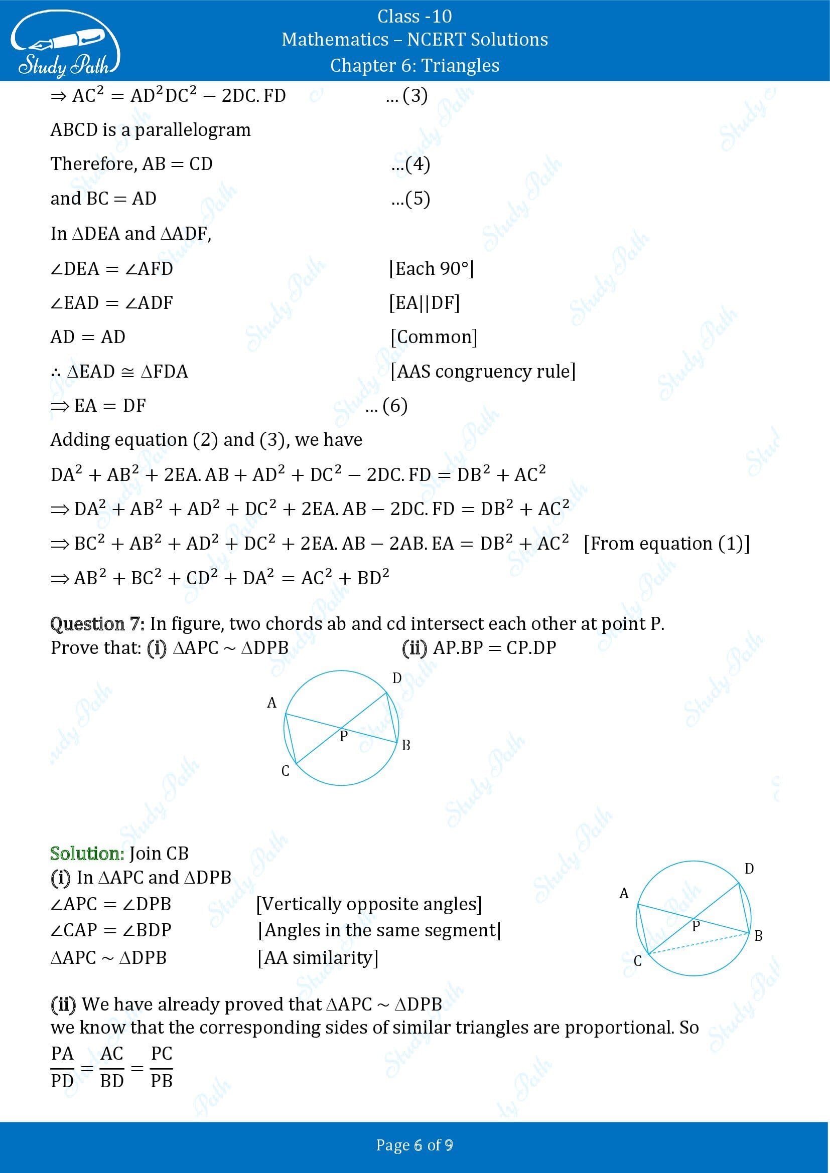 NCERT Solutions for Class 10 Maths Chapter 6 Triangles Exercise 6.6 00006