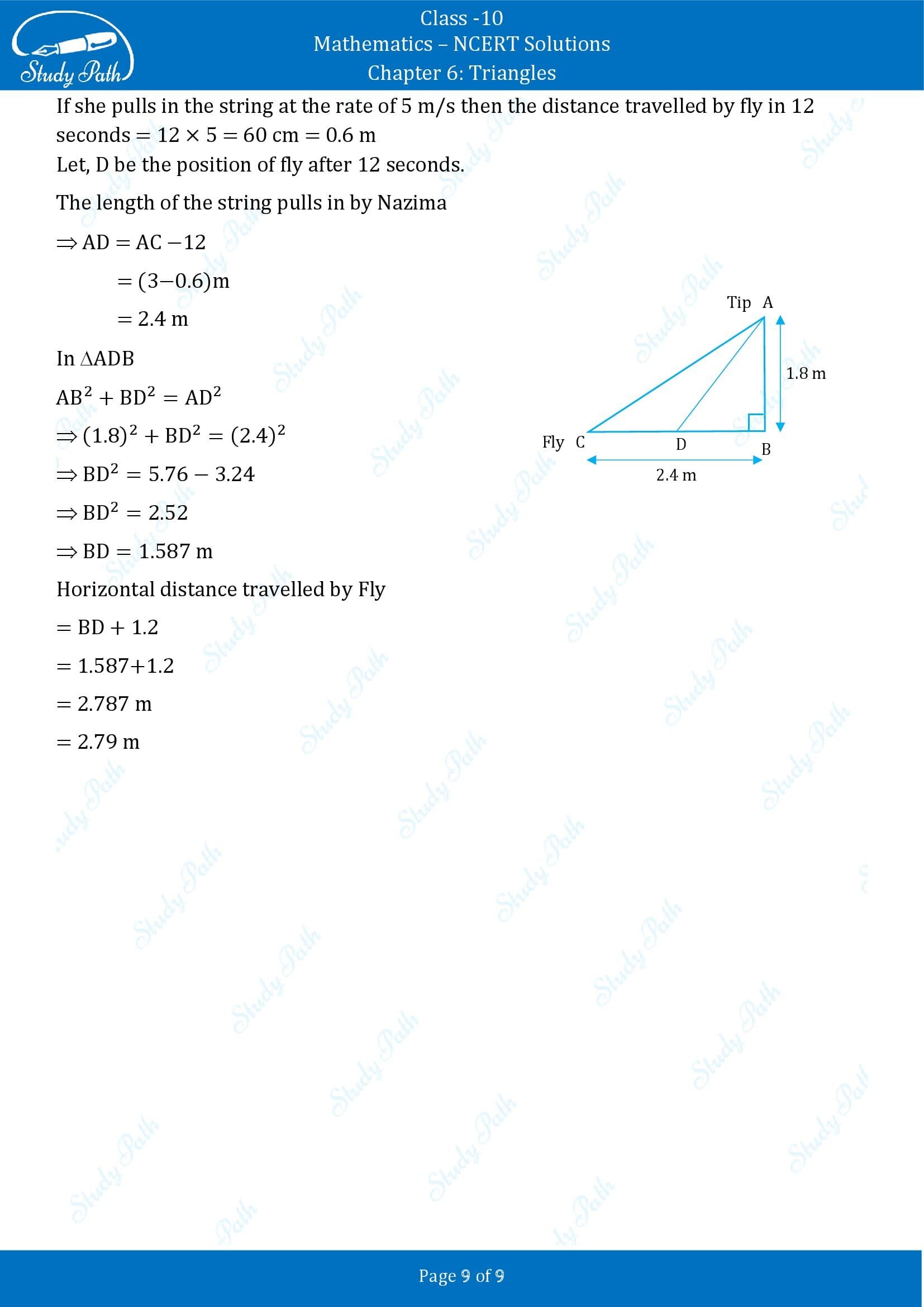 NCERT Solutions for Class 10 Maths Chapter 6 Triangles Exercise 6.6 00009