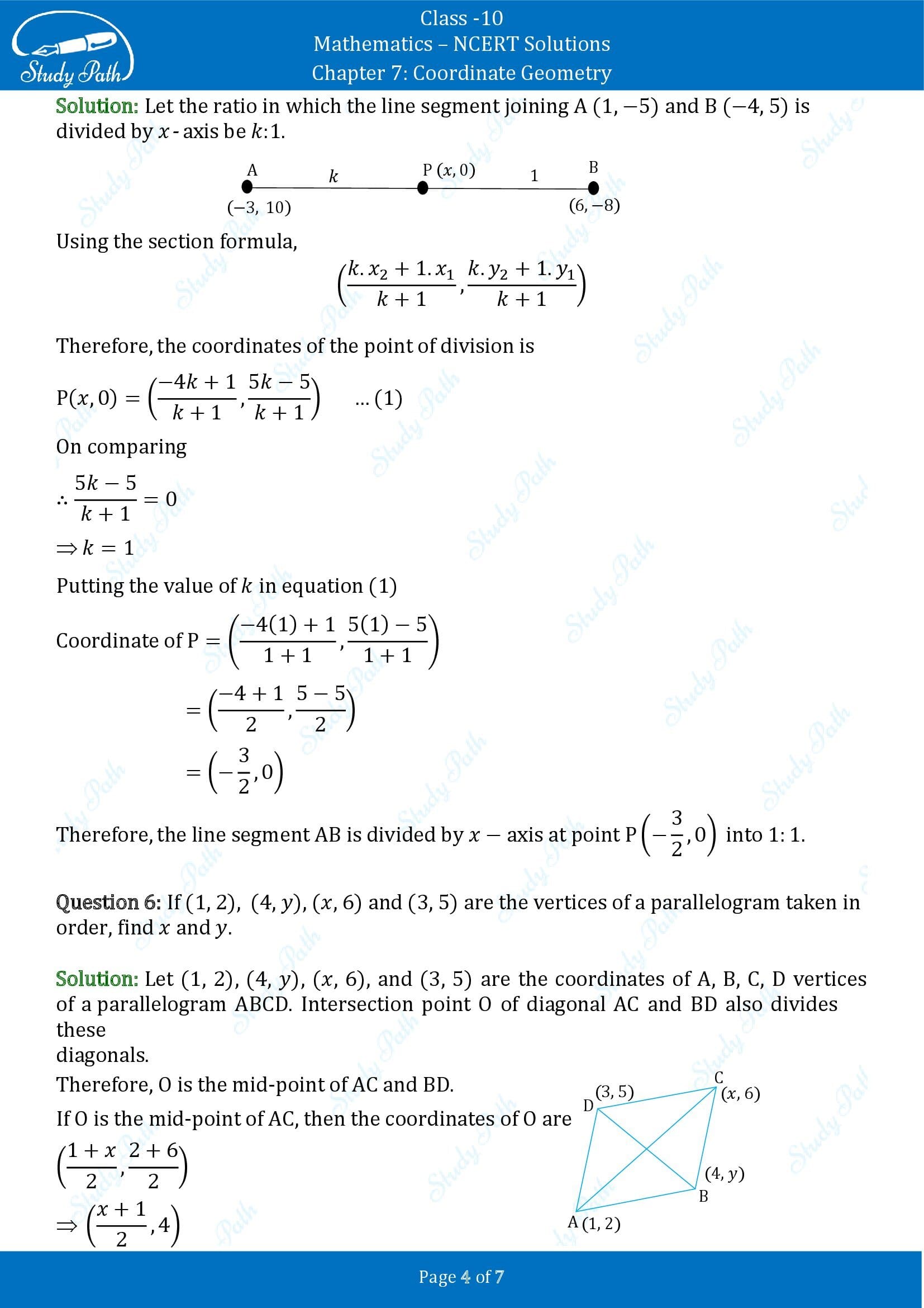 NCERT Solutions for Class 10 Maths Chapter 7 Coordinate Geometry Exercise 7.2 00004