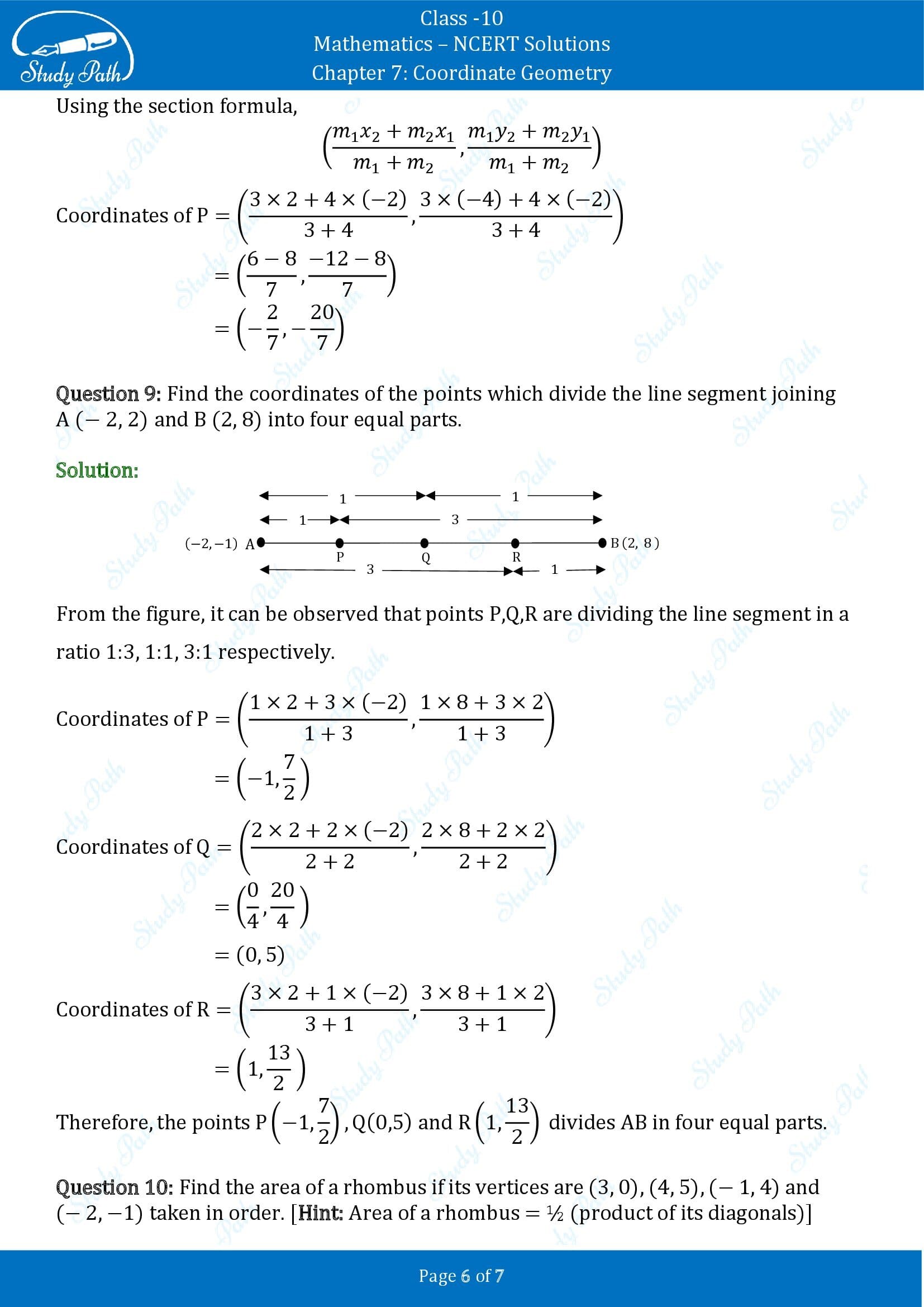 NCERT Solutions for Class 10 Maths Chapter 7 Coordinate Geometry Exercise 7.2 00006