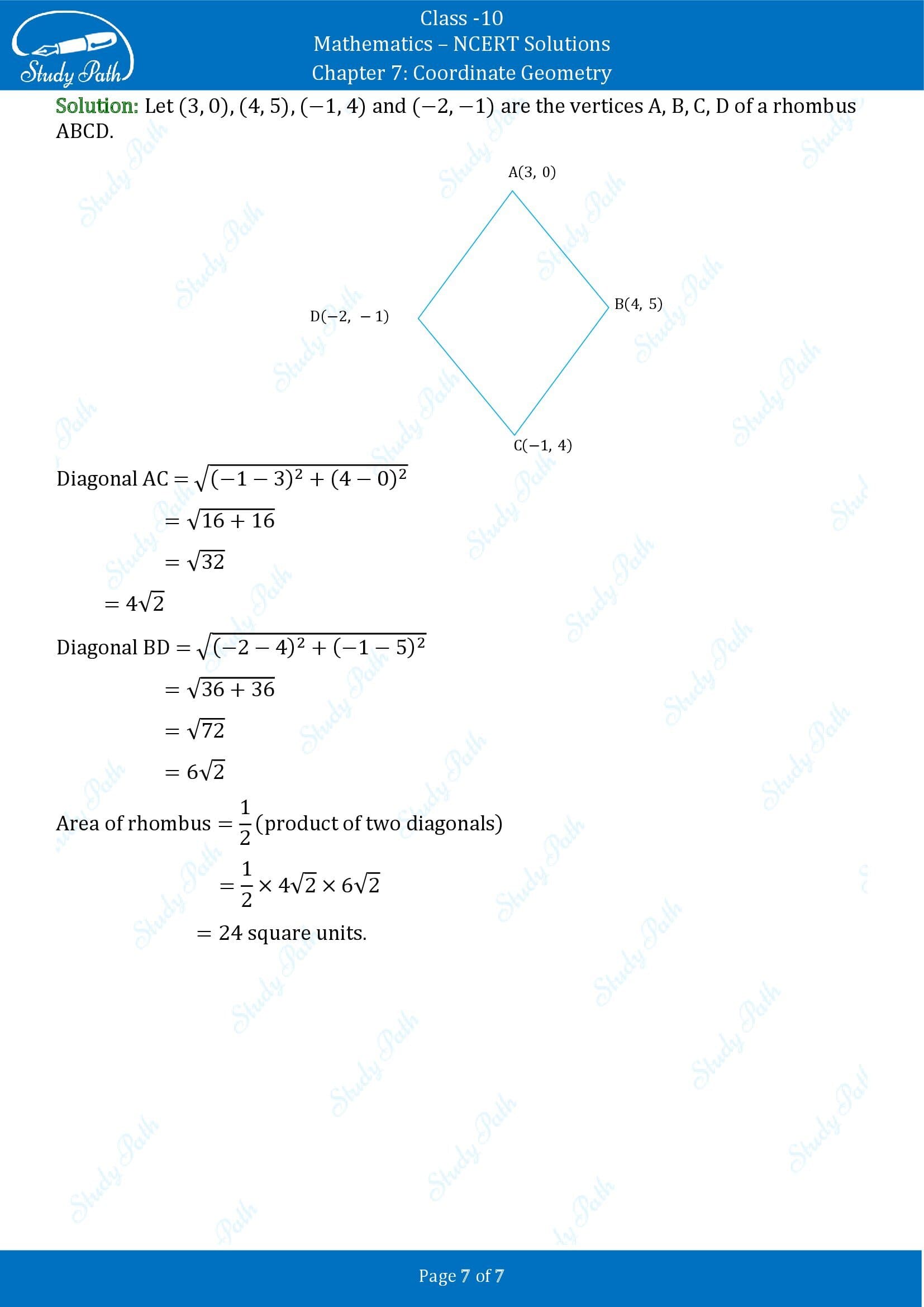 NCERT Solutions for Class 10 Maths Chapter 7 Coordinate Geometry Exercise 7.2 00007