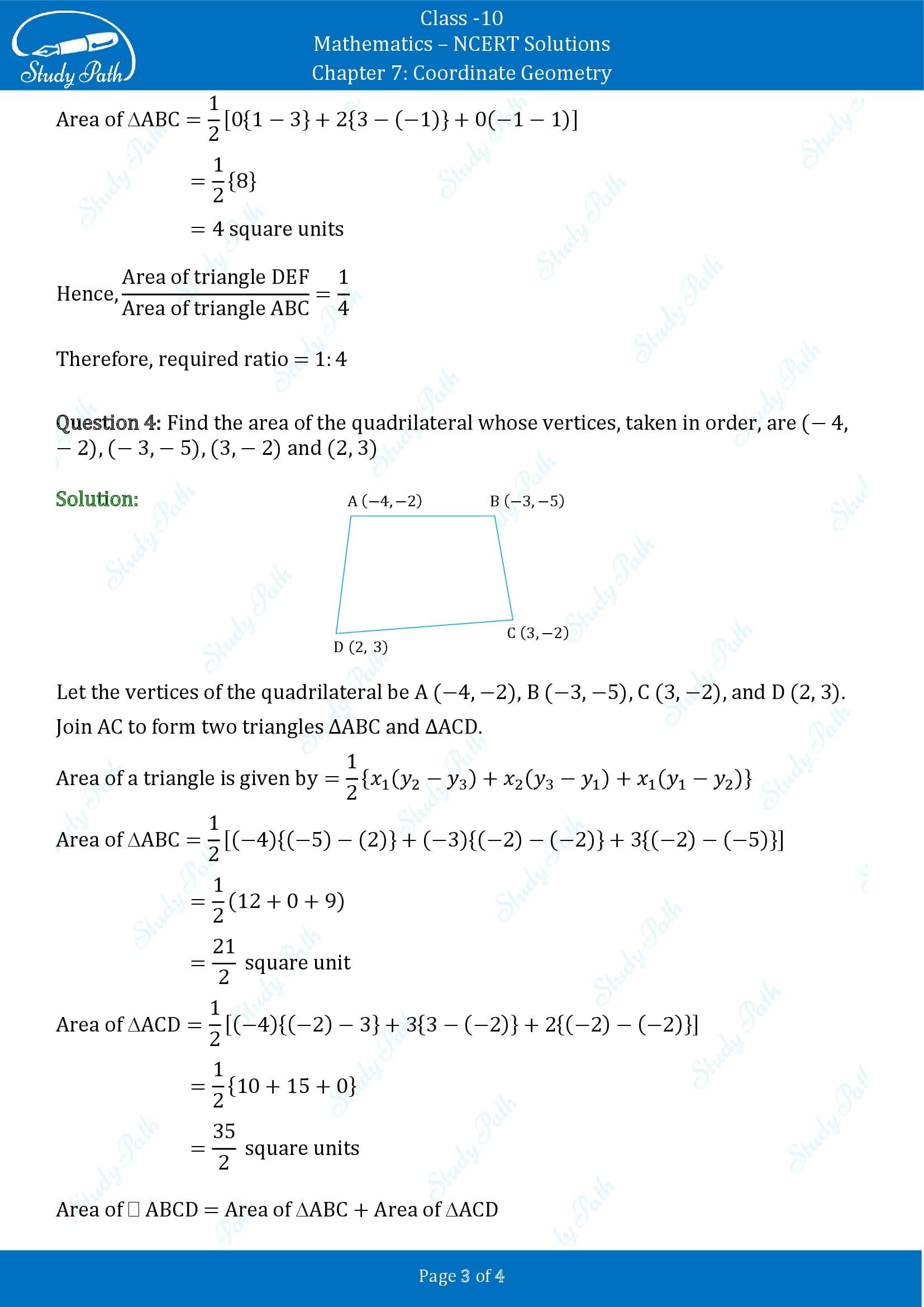 NCERT Solutions for Class 10 Maths Chapter 7 Coordinate Geometry Exercise 7.3 00003