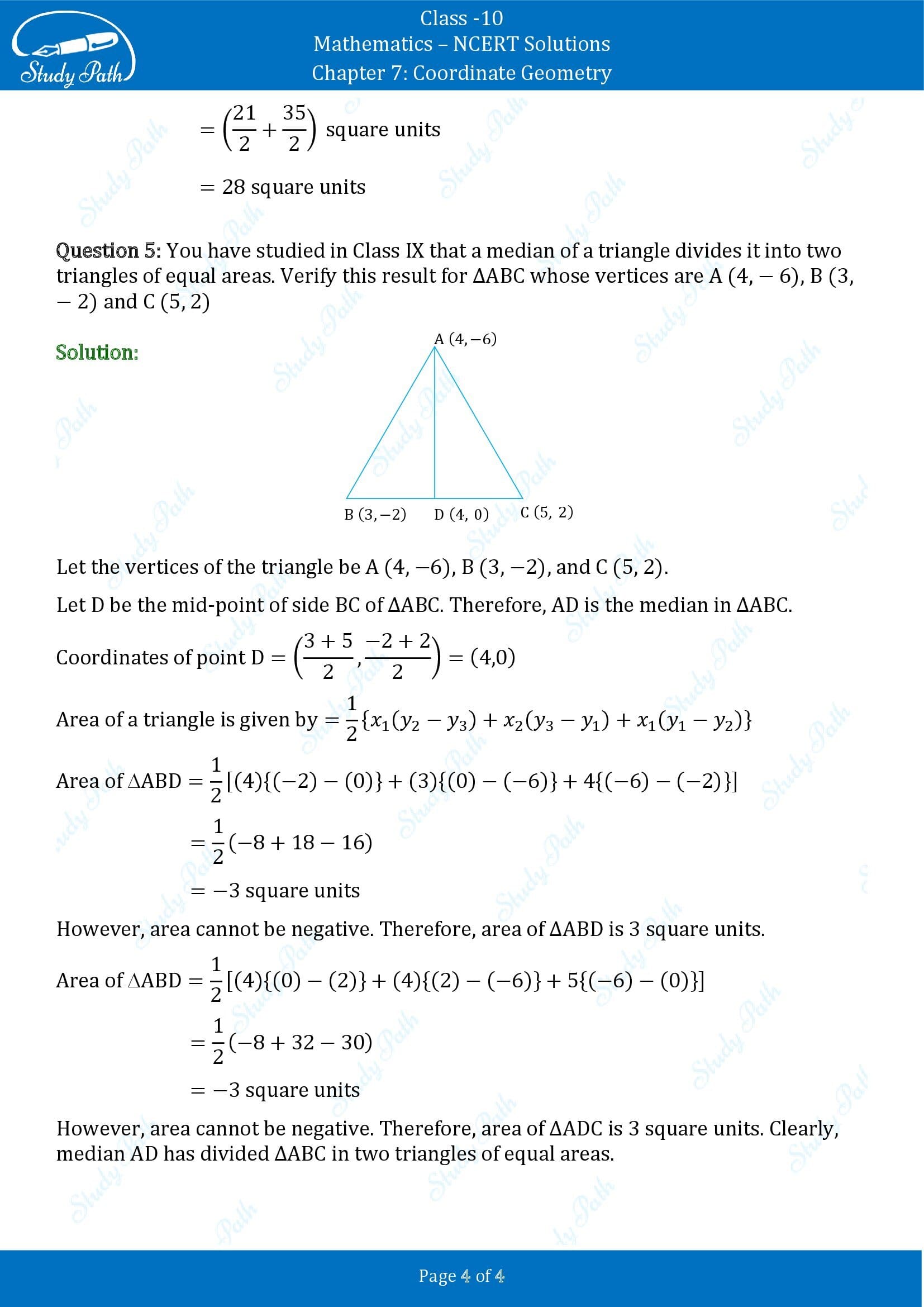 NCERT Solutions for Class 10 Maths Chapter 7 Coordinate Geometry Exercise 7.3 00004
