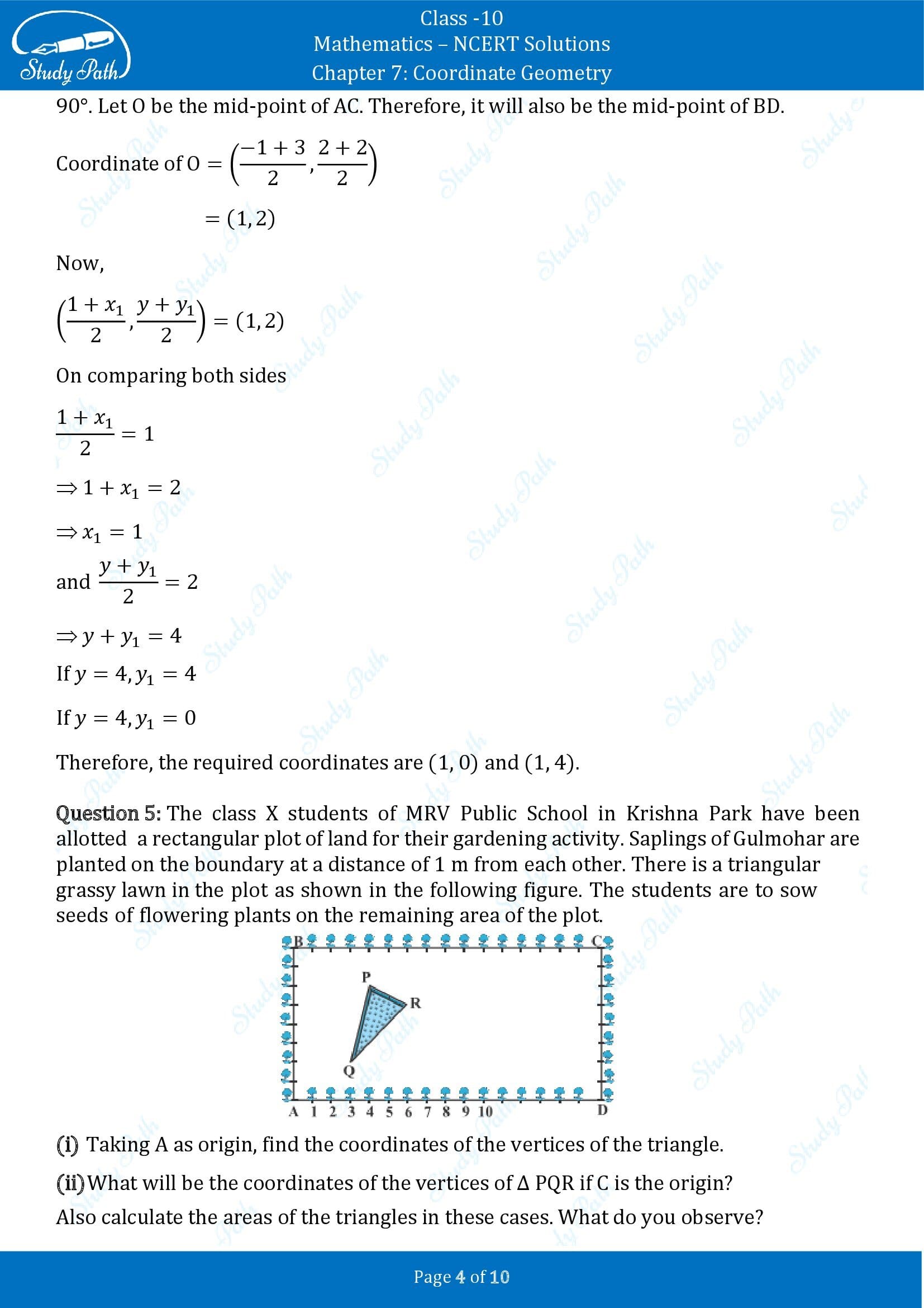 NCERT Solutions for Class 10 Maths Chapter 7 Coordinate Geometry Exercise 7.4 00004