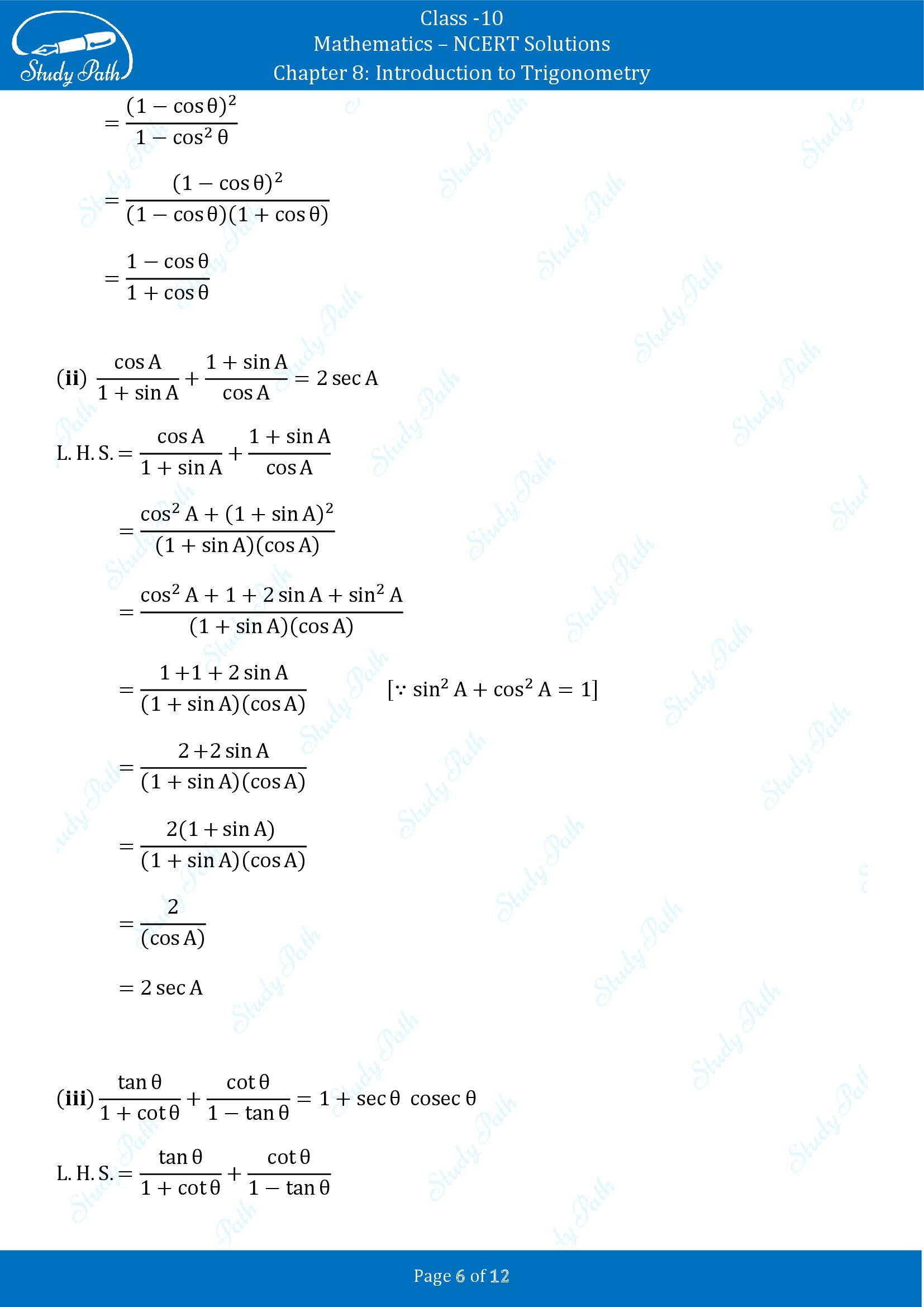 NCERT Solutions for Class 10 Maths Chapter 8 Introduction to Trigonometry Exercise 8.4 00006