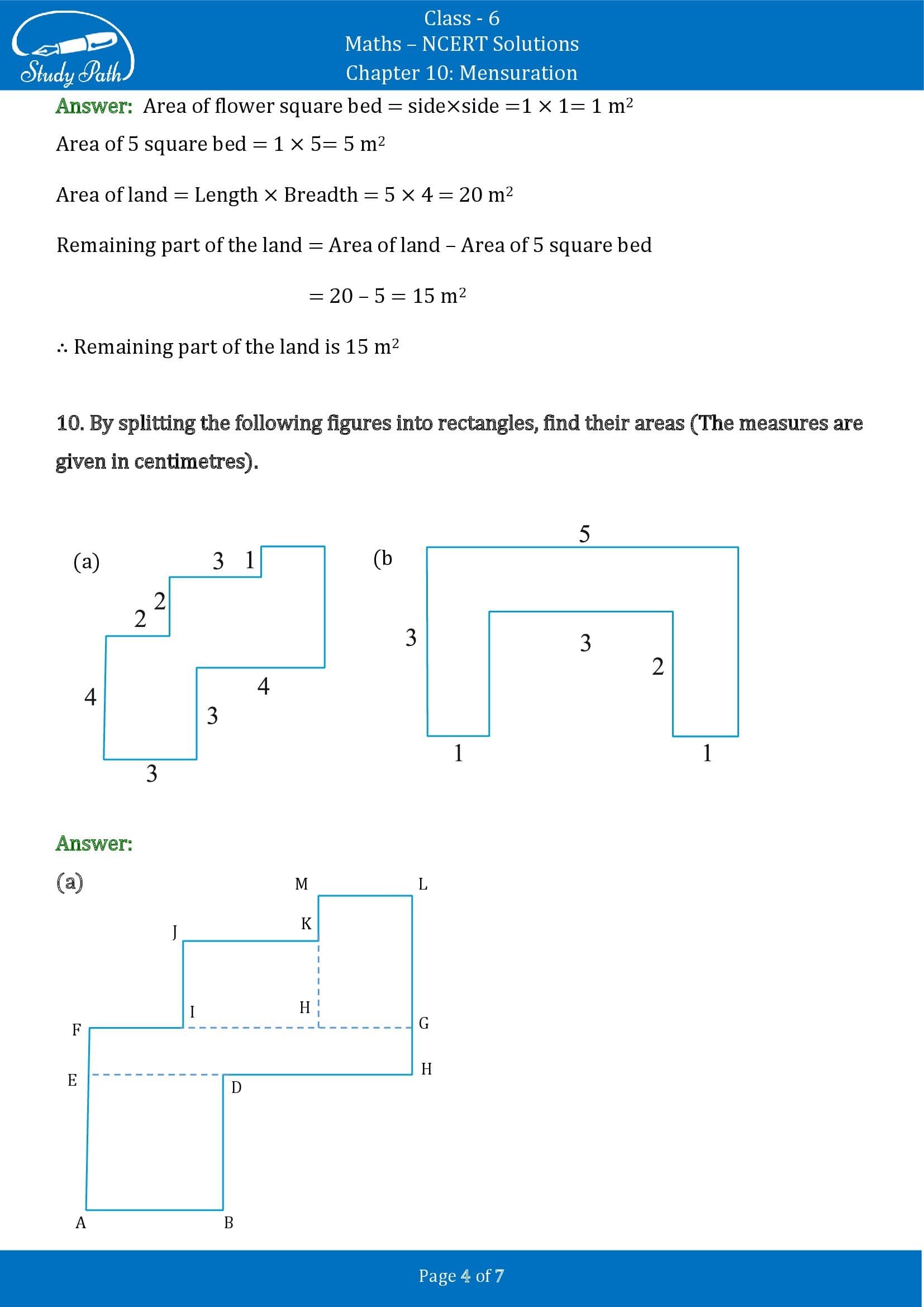 NCERT Solutions for Class 6 Maths Chapter 10 Mensuration Exercise 10.3 00004