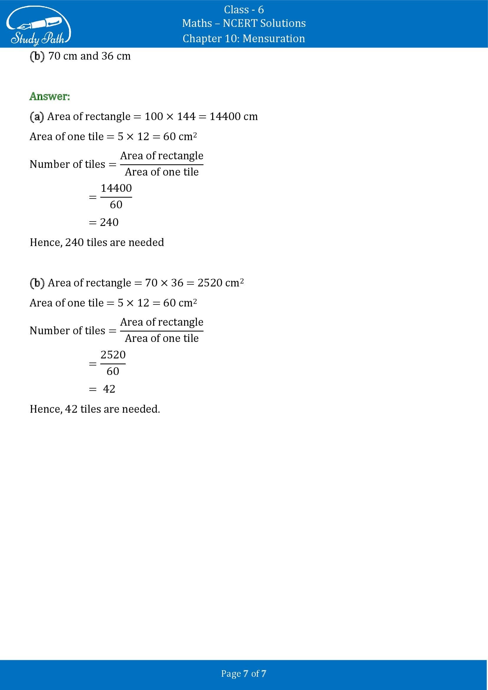 NCERT Solutions for Class 6 Maths Chapter 10 Mensuration Exercise 10.3 00007