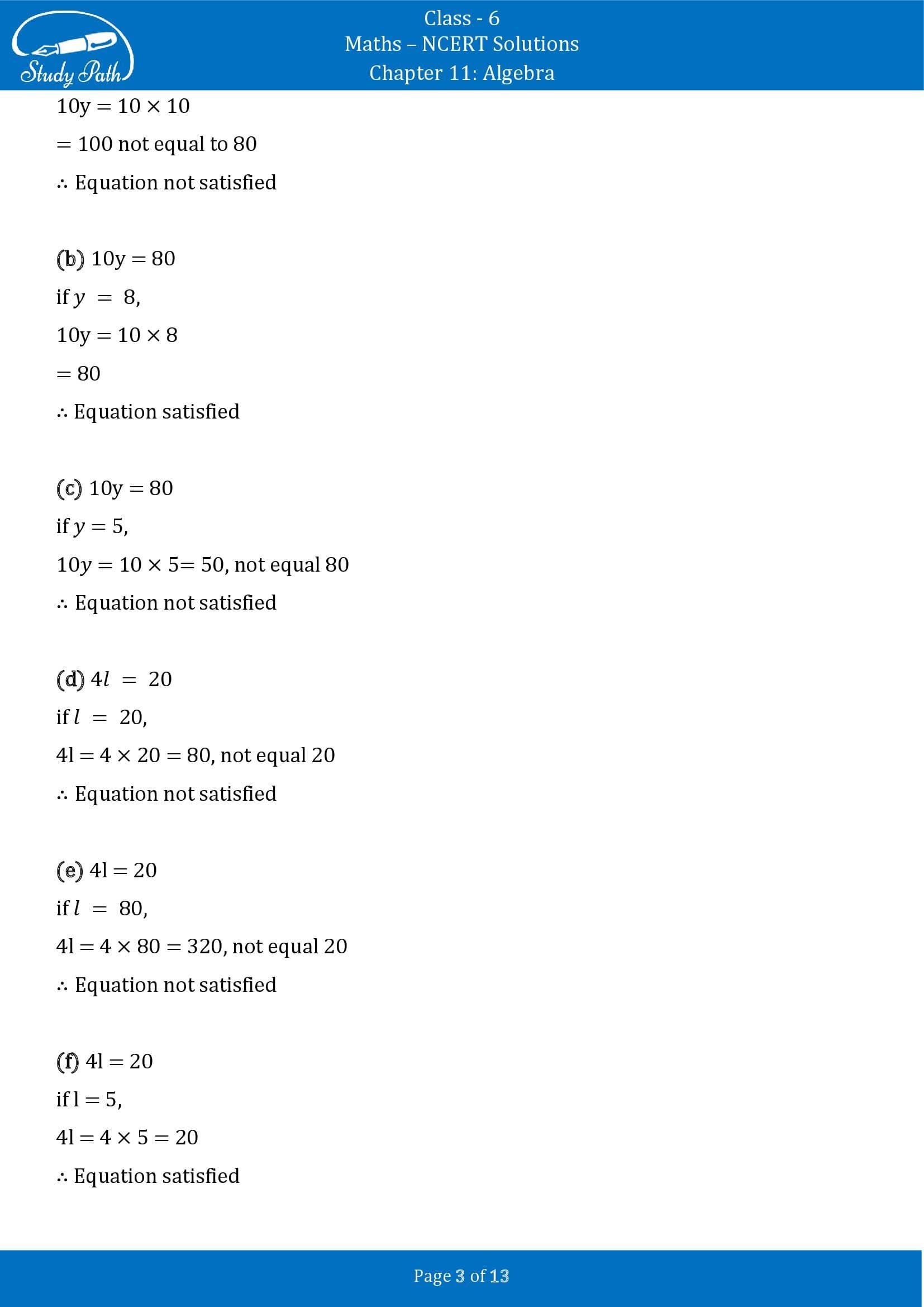 NCERT Solutions for Class 6 Maths Chapter 11 Algebra Exercise 11.5 00003