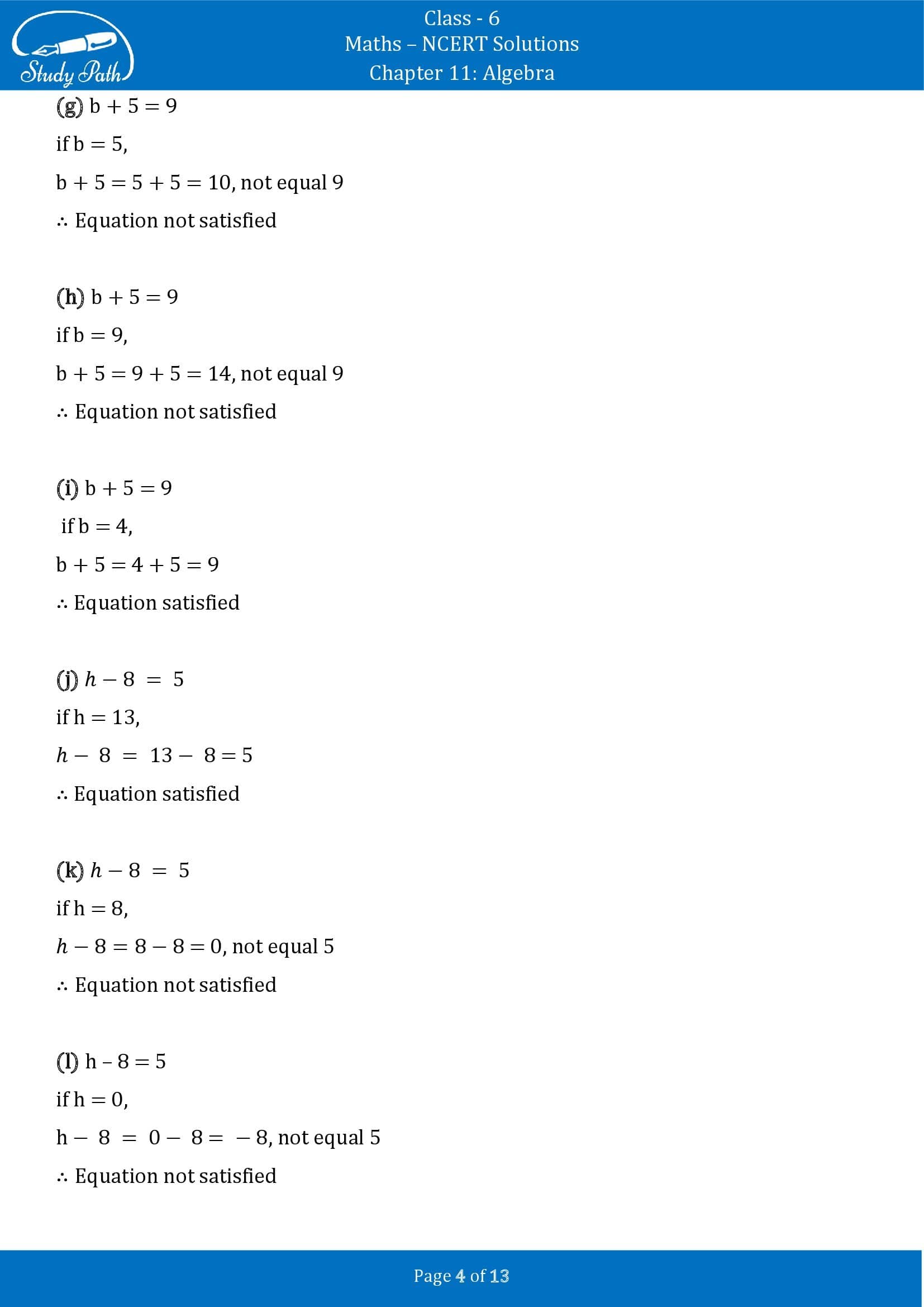 NCERT Solutions for Class 6 Maths Chapter 11 Algebra Exercise 11.5 00004