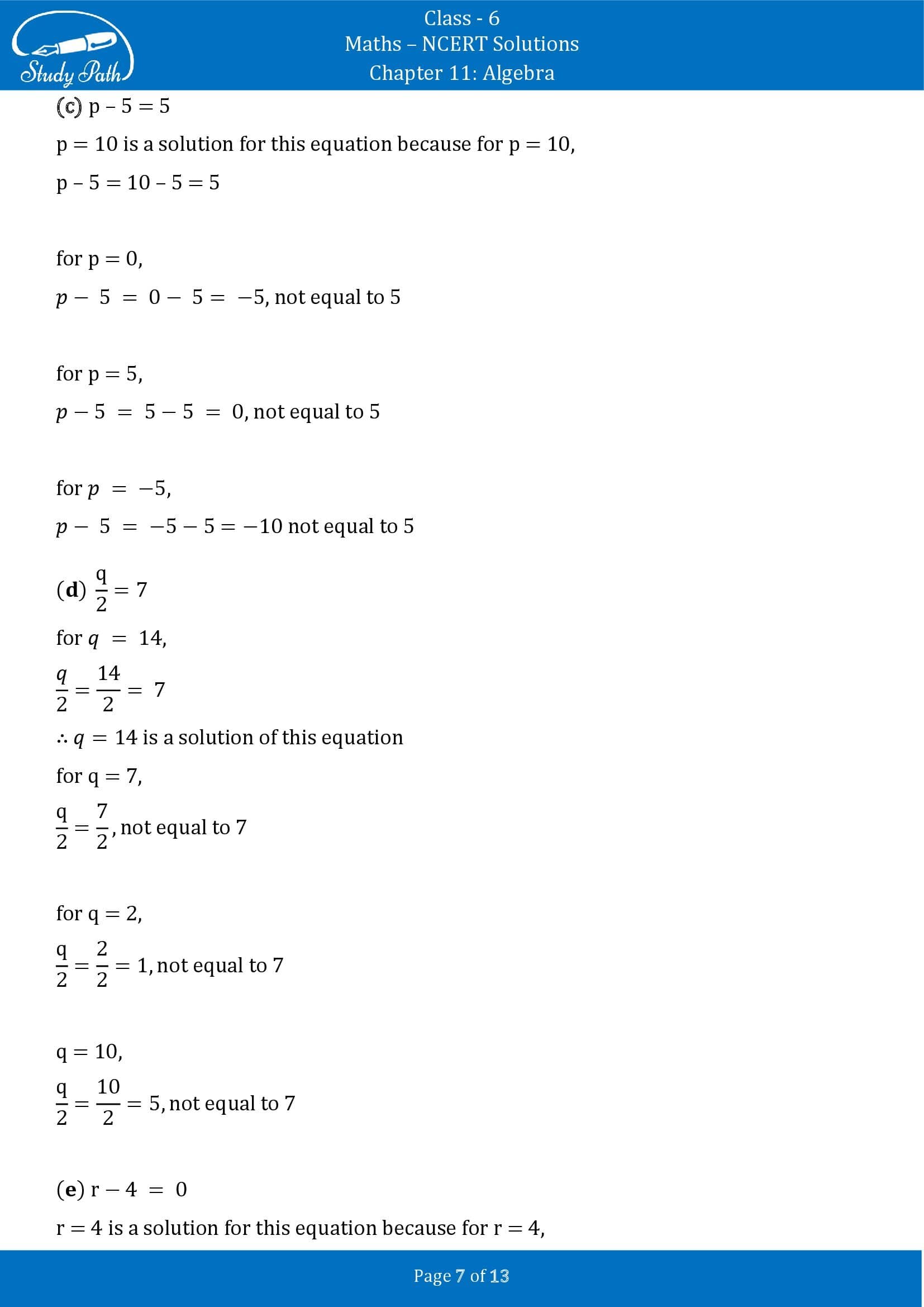 NCERT Solutions for Class 6 Maths Chapter 11 Algebra Exercise 11.5 00007
