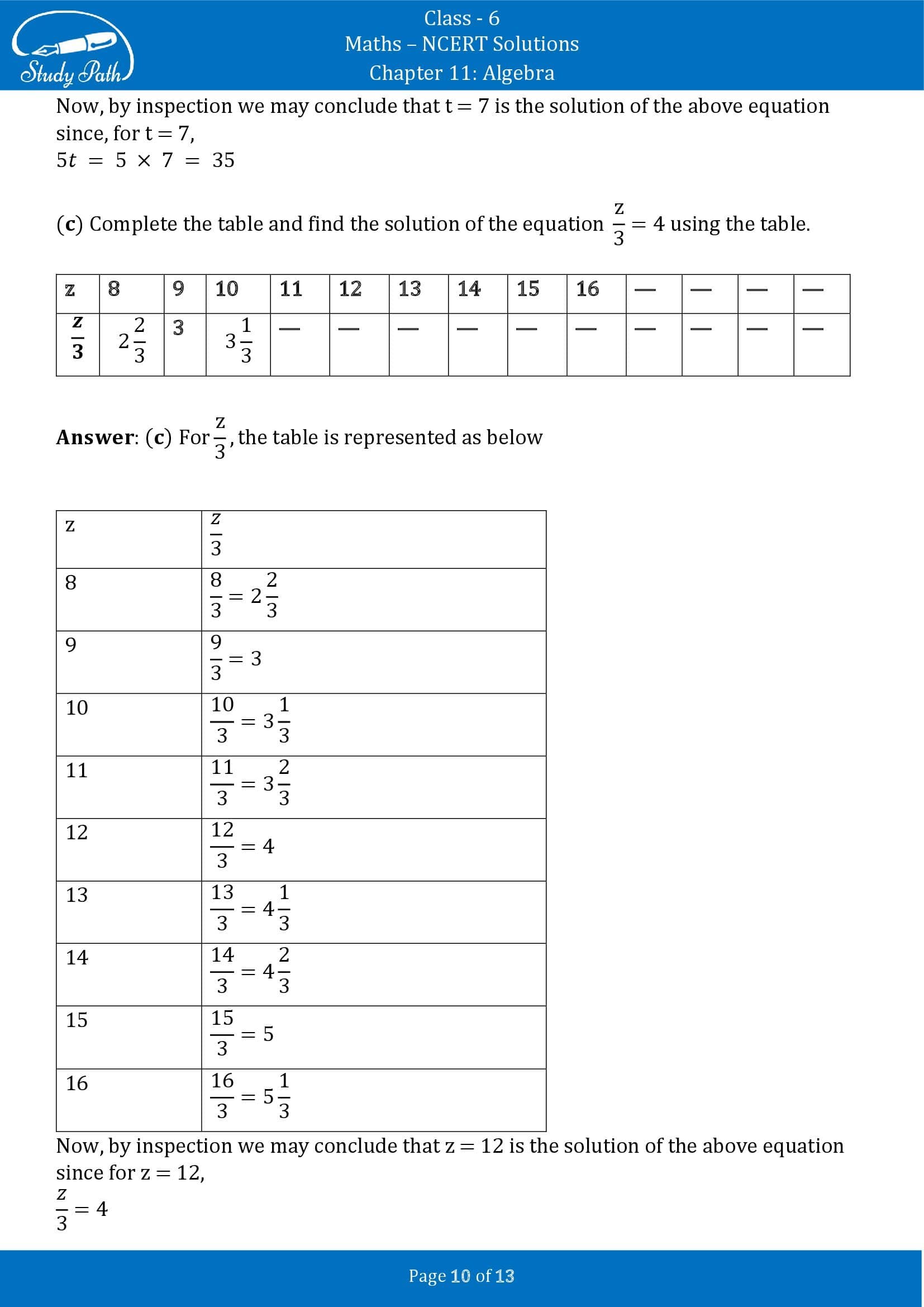 NCERT Solutions for Class 6 Maths Chapter 11 Algebra Exercise 11.5 00010