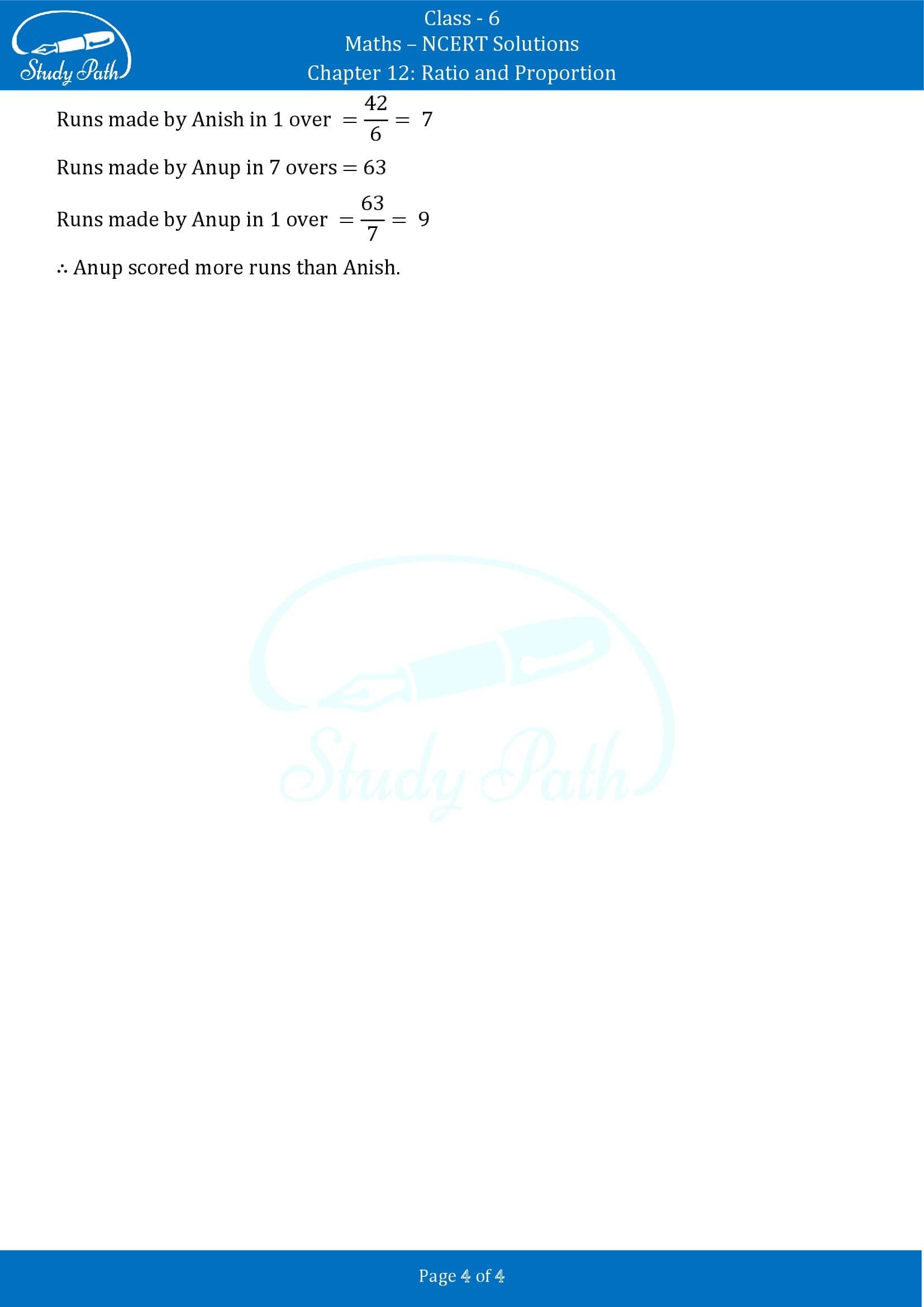 NCERT Solutions for Class 6 Maths Chapter 12 Ratio and Proportion Exercise 12.3 00004