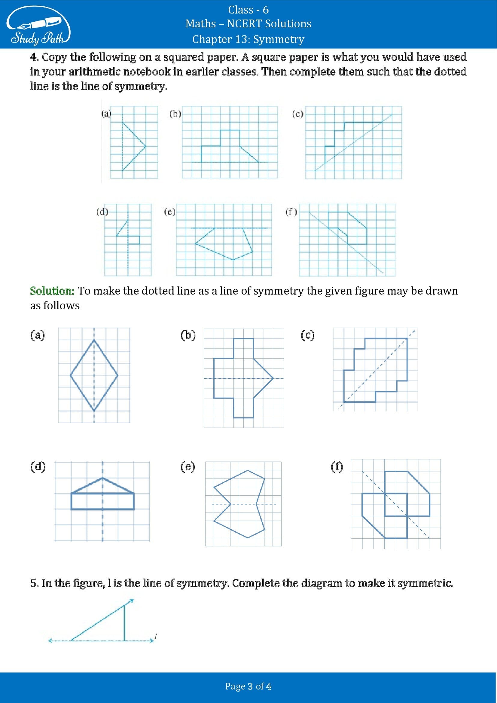 NCERT Solutions for Class 6 Maths Chapter 13 Symmetry Exercise 13.1 00003