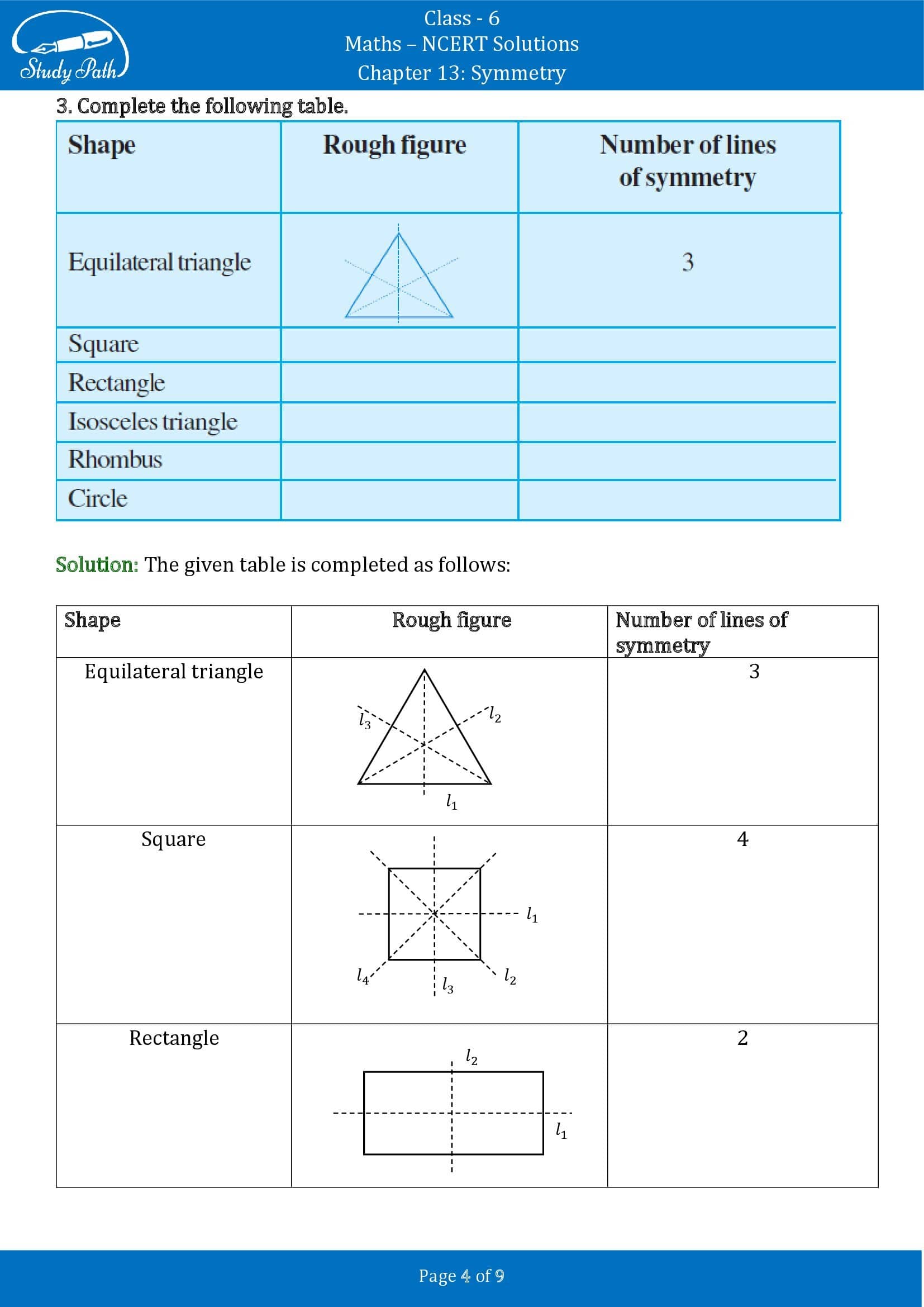 NCERT Solutions for Class 6 Maths Chapter 13 Symmetry Exercise 13.2 00004