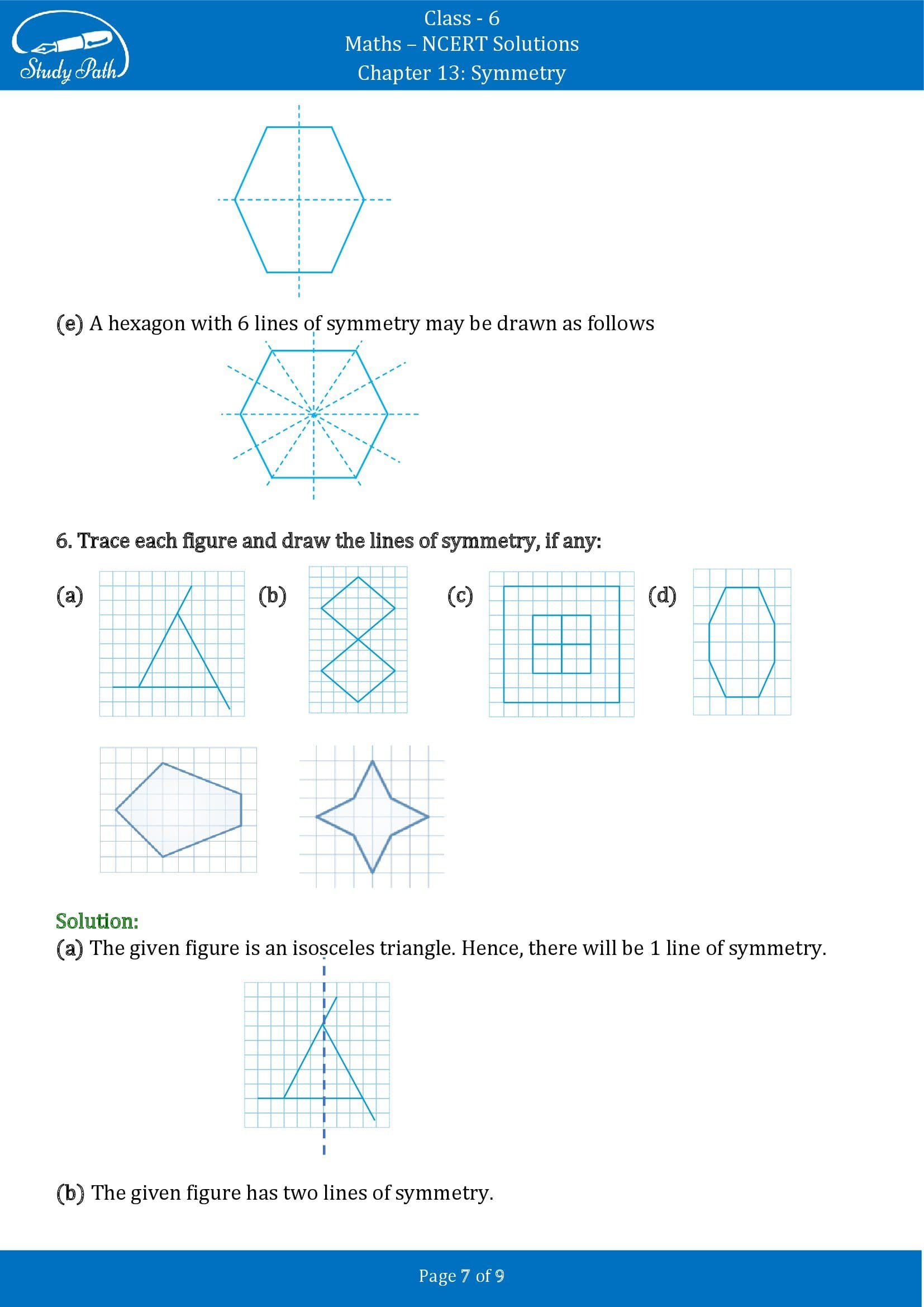 NCERT Solutions for Class 6 Maths Chapter 13 Symmetry Exercise 13.2 00007