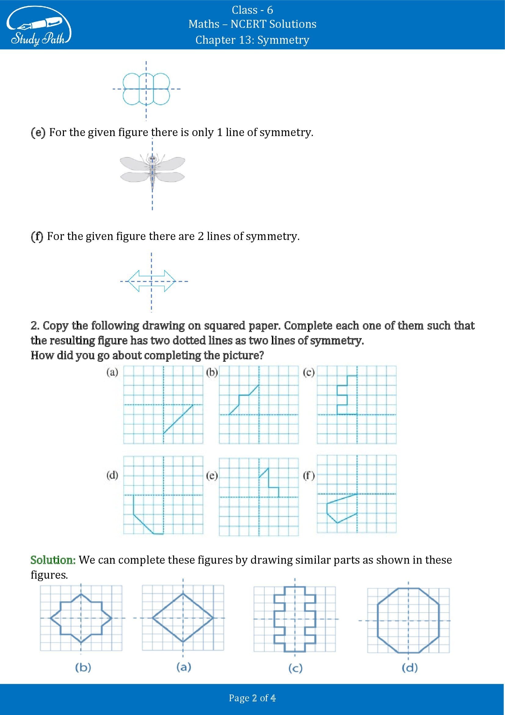 NCERT Solutions for Class 6 Maths Chapter 13 Symmetry Exercise 13.3 00002
