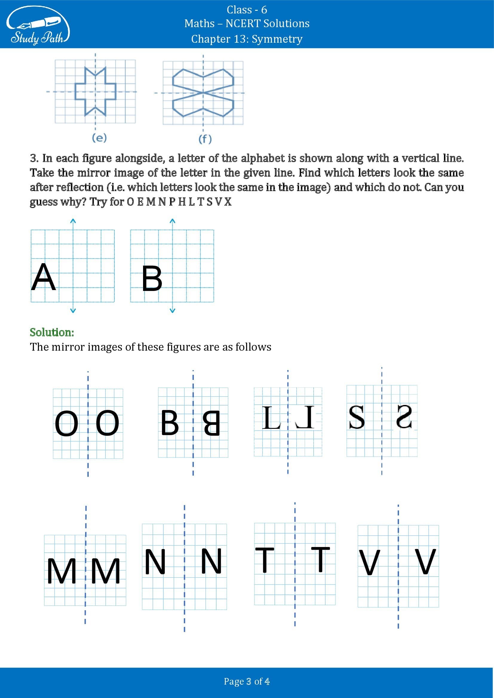 NCERT Solutions for Class 6 Maths Chapter 13 Symmetry Exercise 13.3 00003