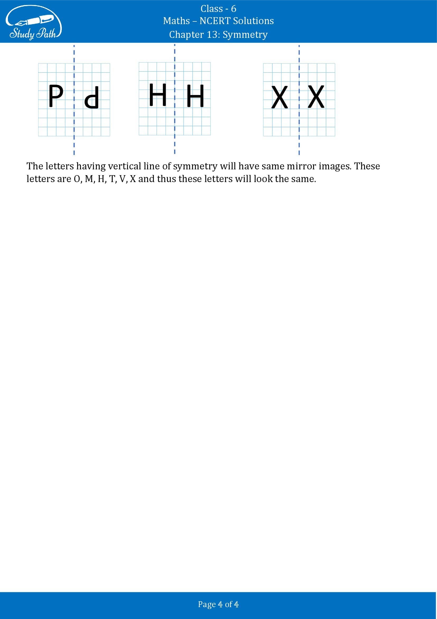 NCERT Solutions for Class 6 Maths Chapter 13 Symmetry Exercise 13.3 00004