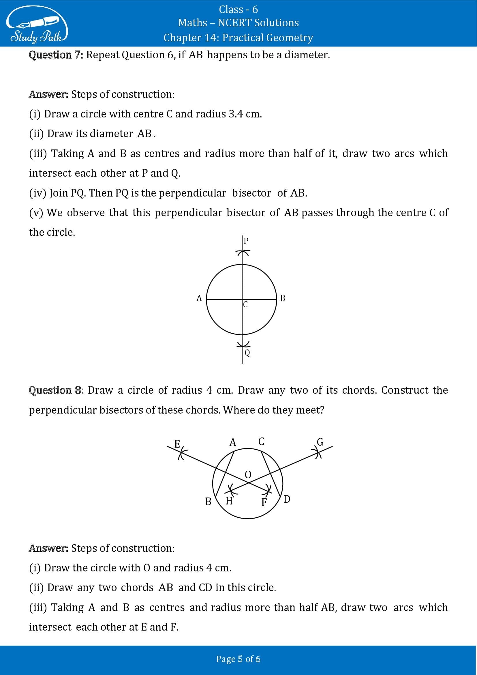 NCERT Solutions for Class 6 Maths Chapter 14 Practical Geometry Exercise 14.5 00005