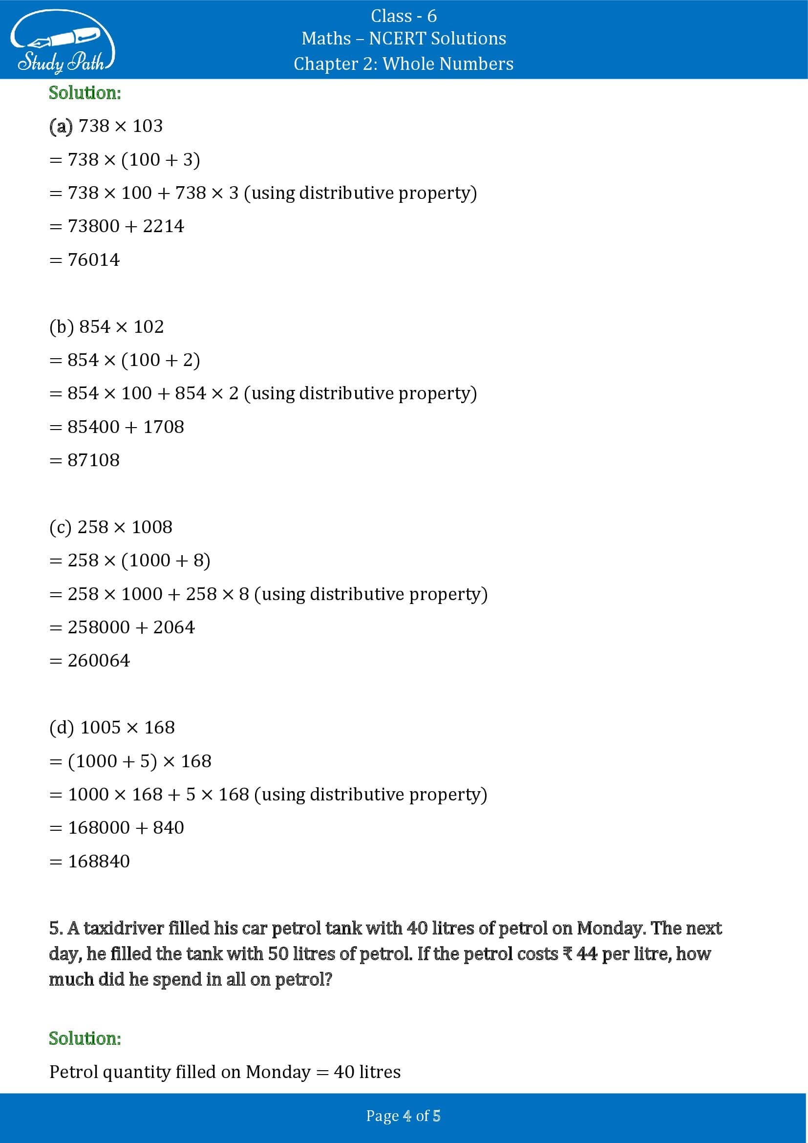 NCERT Solutions for Class 6 Maths Chapter 2 Whole Numbers Exercise 2.2 00004