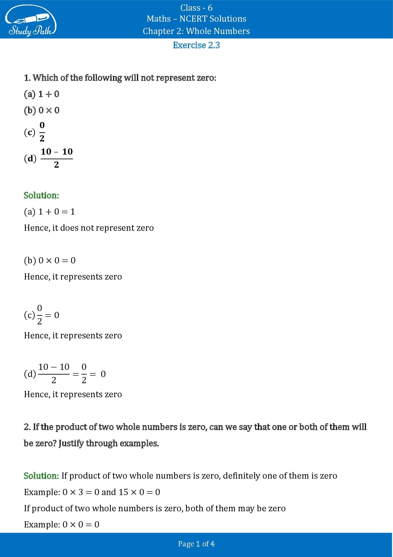 NCERT Solutions for Class 6 Maths Chapter 2 Whole Numbers Exercise 2.3 00001