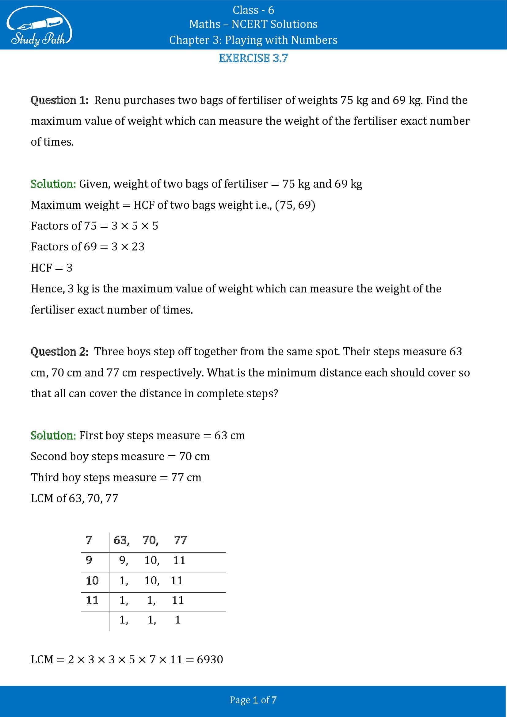 NCERT Solutions for Class 6 Maths Chapter 3 Playing with Numbers Exercise 3.7 00001