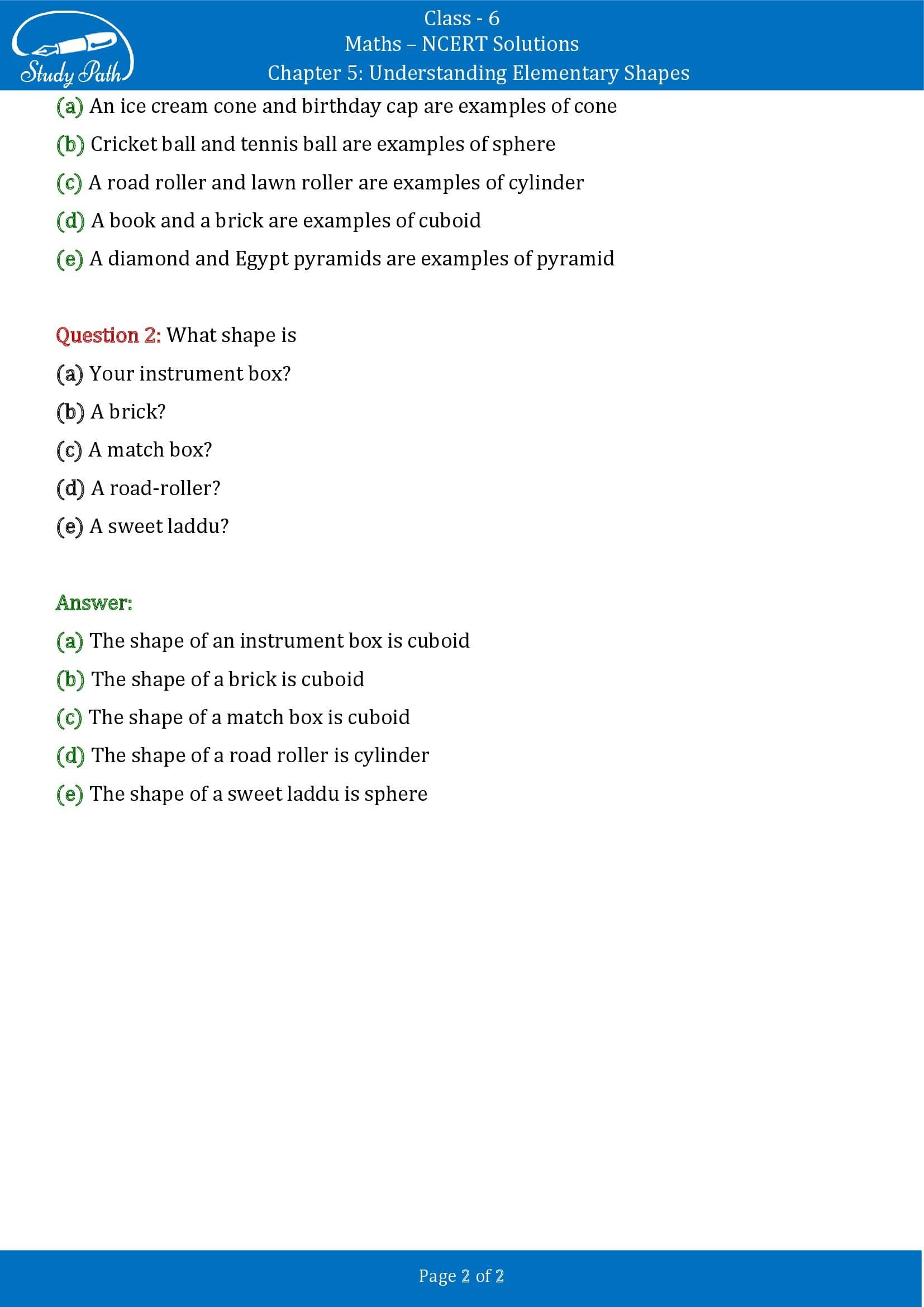 NCERT Solutions for Class 6 Maths Chapter 5 Understanding Elementary Shapes Exercise 5.9 00002