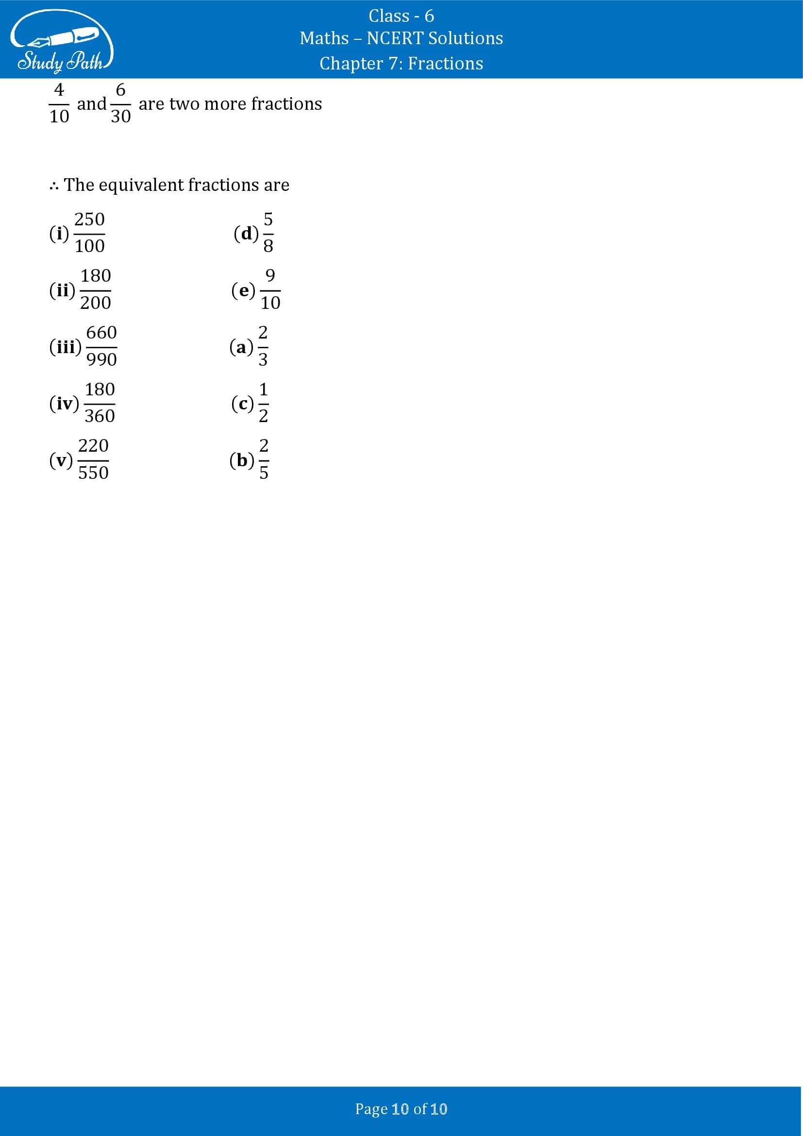 NCERT Solutions for Class 6 Maths Chapter 7 Fractions Exercise 7.3 00010