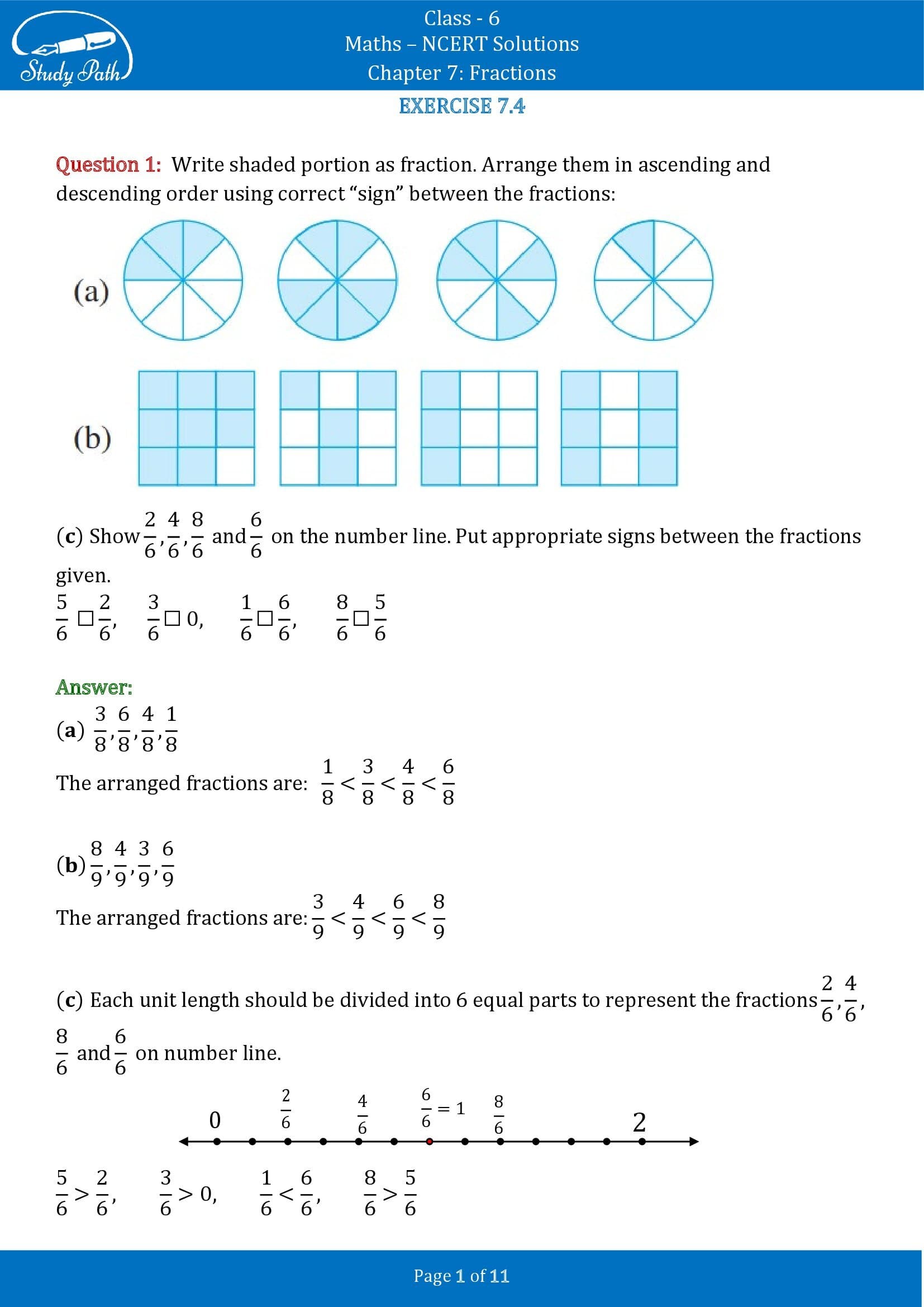 NCERT Solutions for Class 6 Maths Chapter 7 Fractions Exercise 7.4 00001