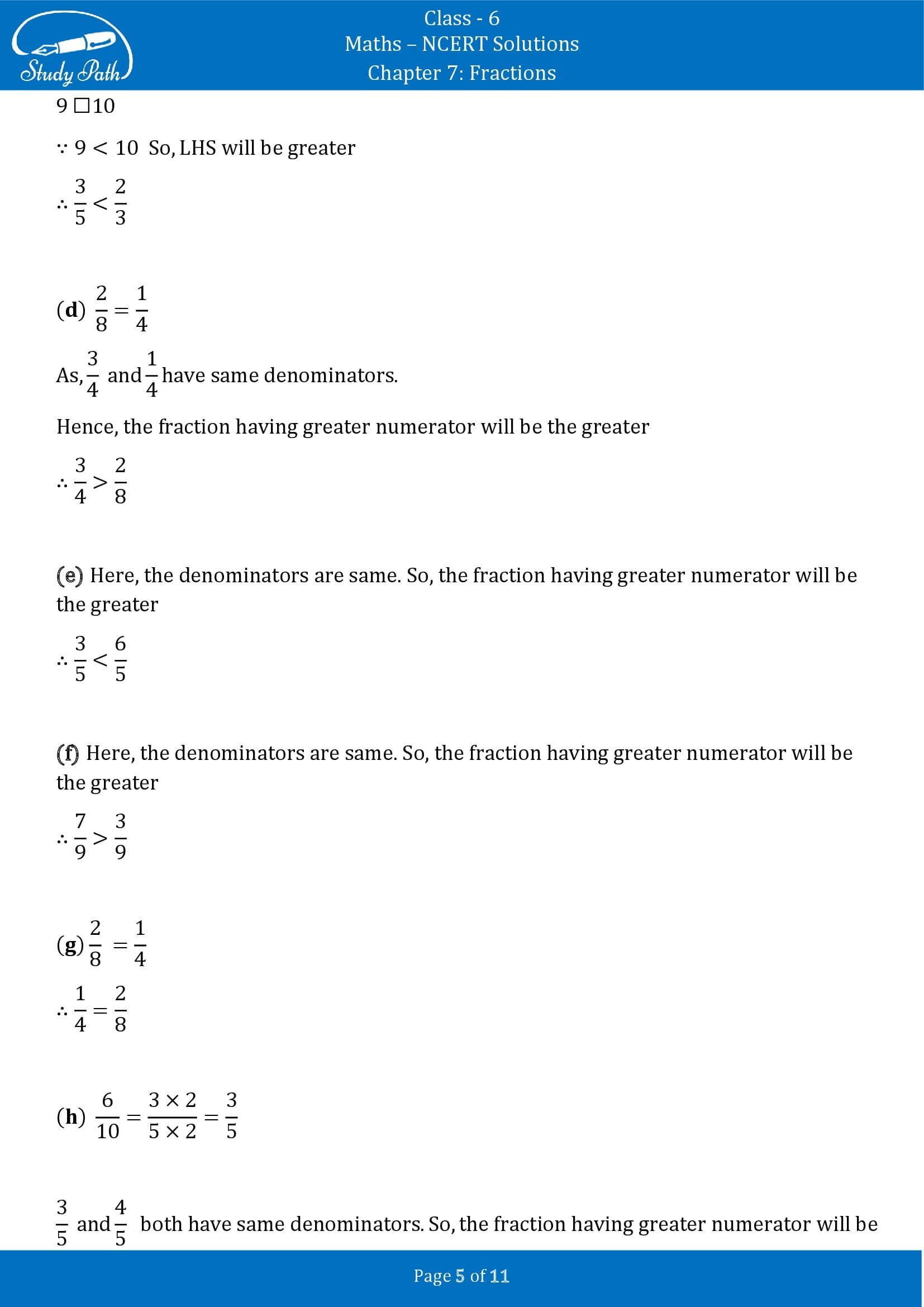 NCERT Solutions for Class 6 Maths Chapter 7 Fractions Exercise 7.4 00005